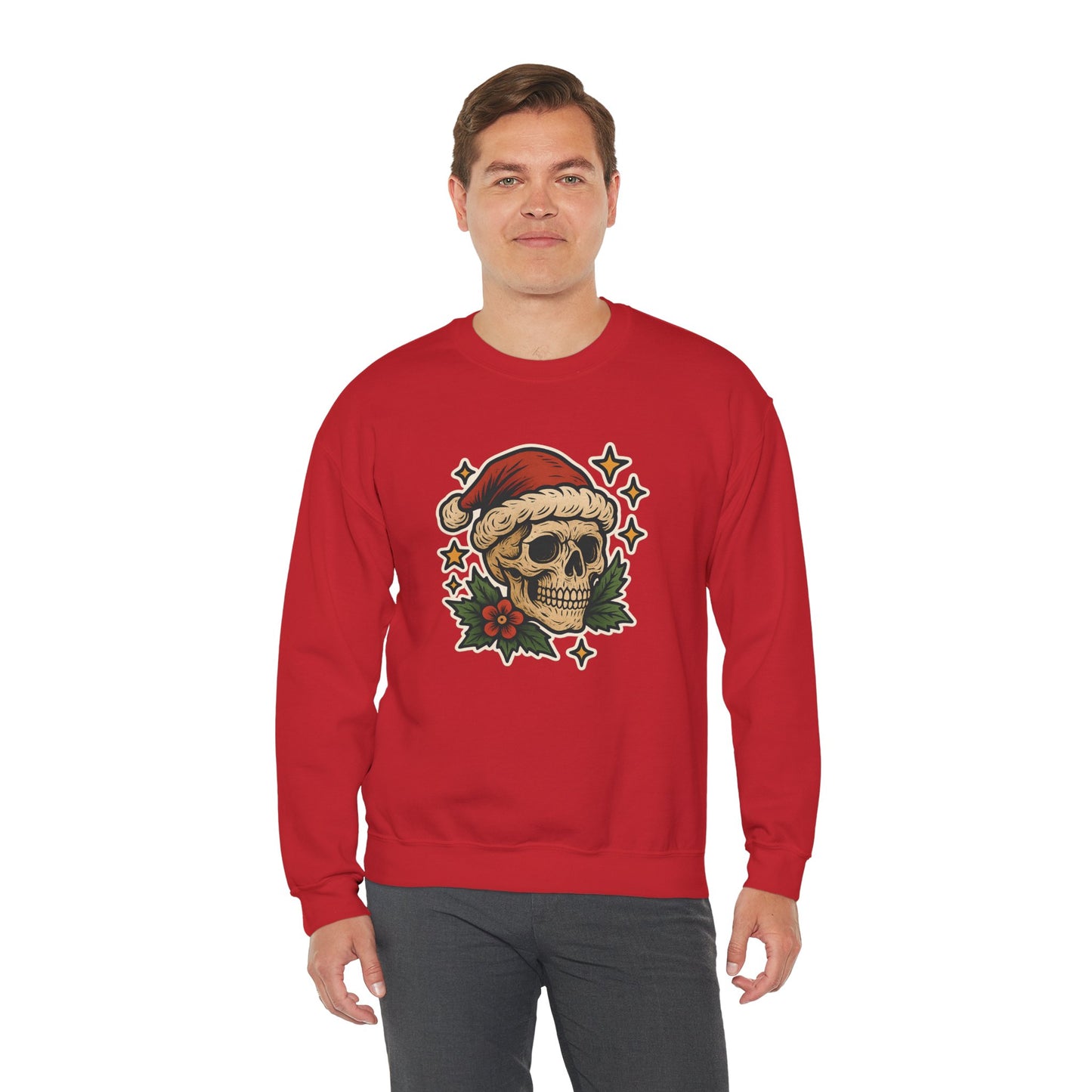 Santa Skull Christmas Floral Sweatshirt