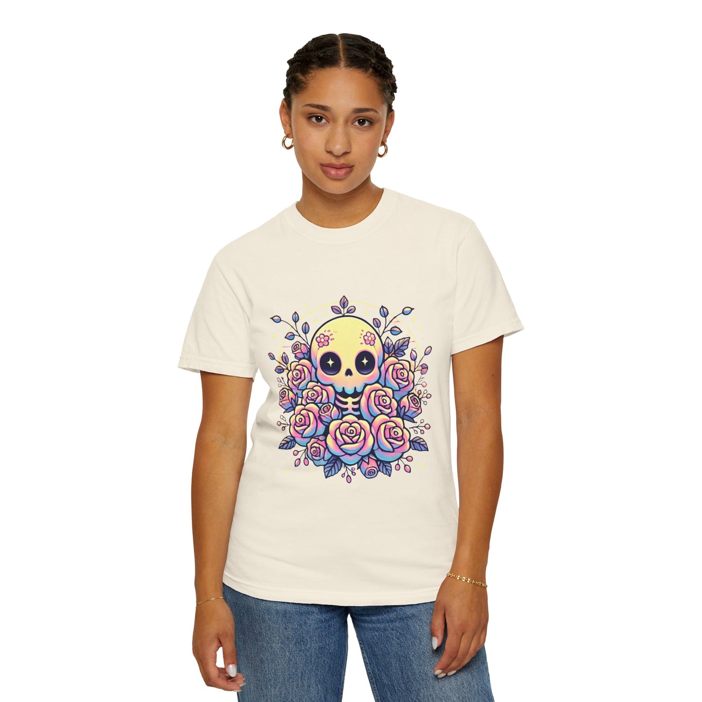 Kawaii Pastel Skull & Roses T-Shirt