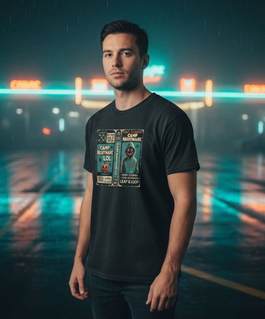 Retro 80s Cult Slasher Camp Nightmare VHS Horror T-Shirt