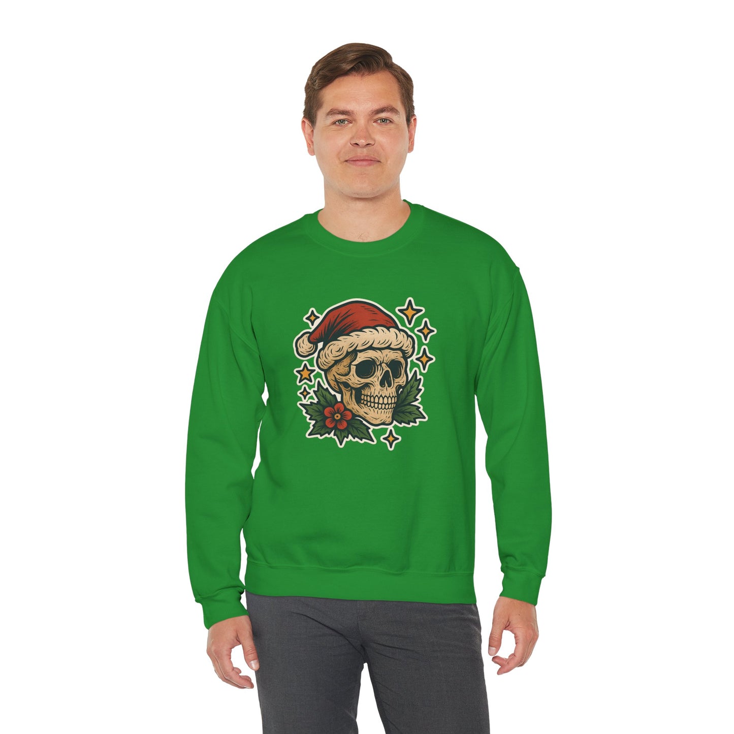 Santa Skull Christmas Floral Sweatshirt