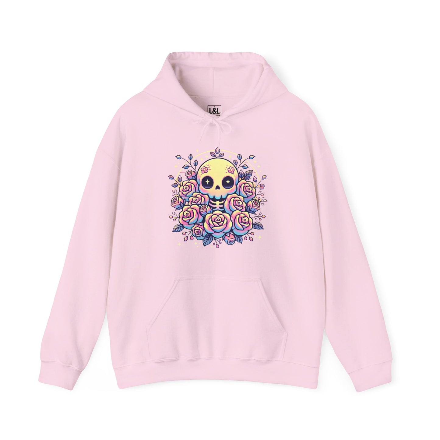 Kawaii Skull and Roses - Pastel Goth Hoodie