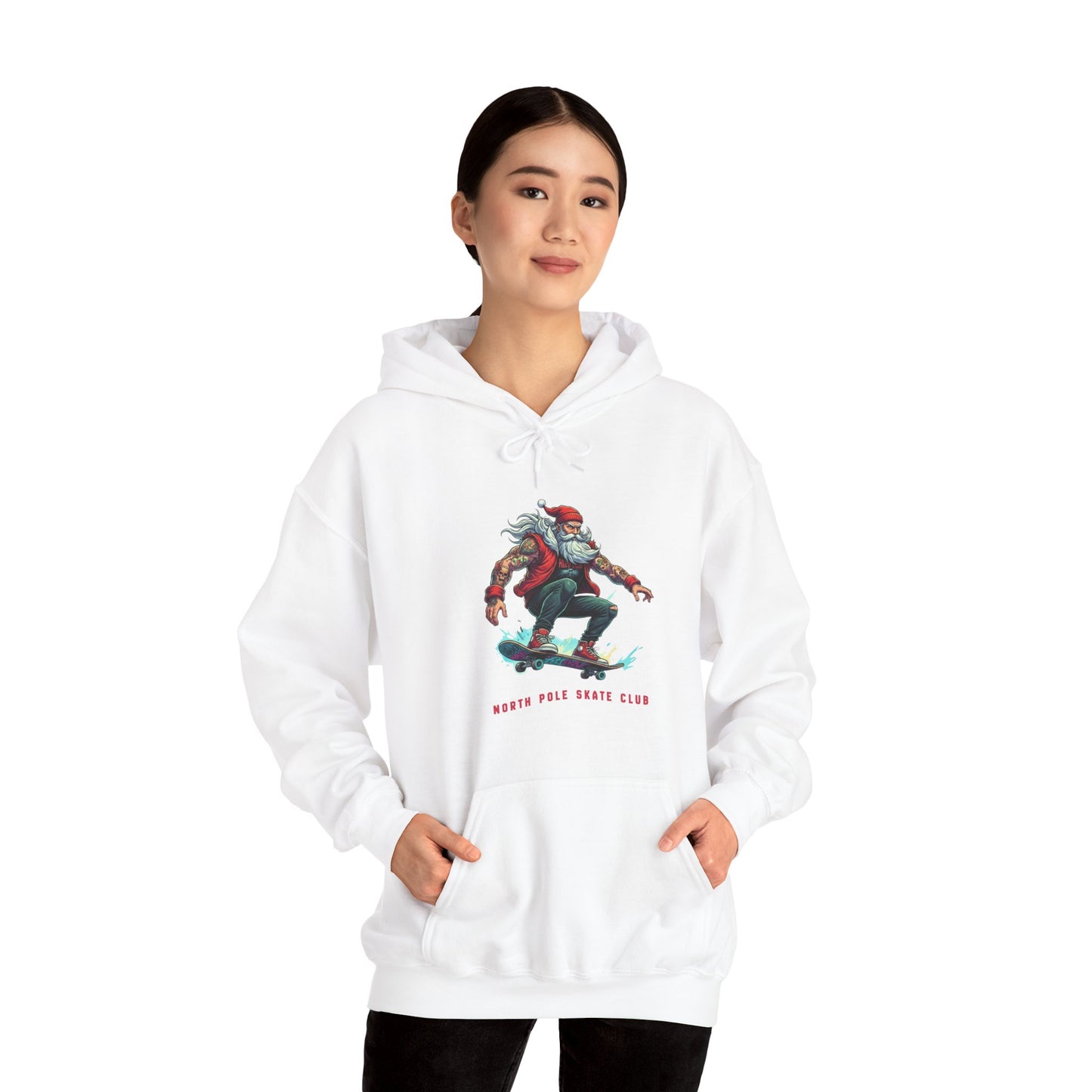 Retro Santa North Pole Skate Club Christmas Hoodie