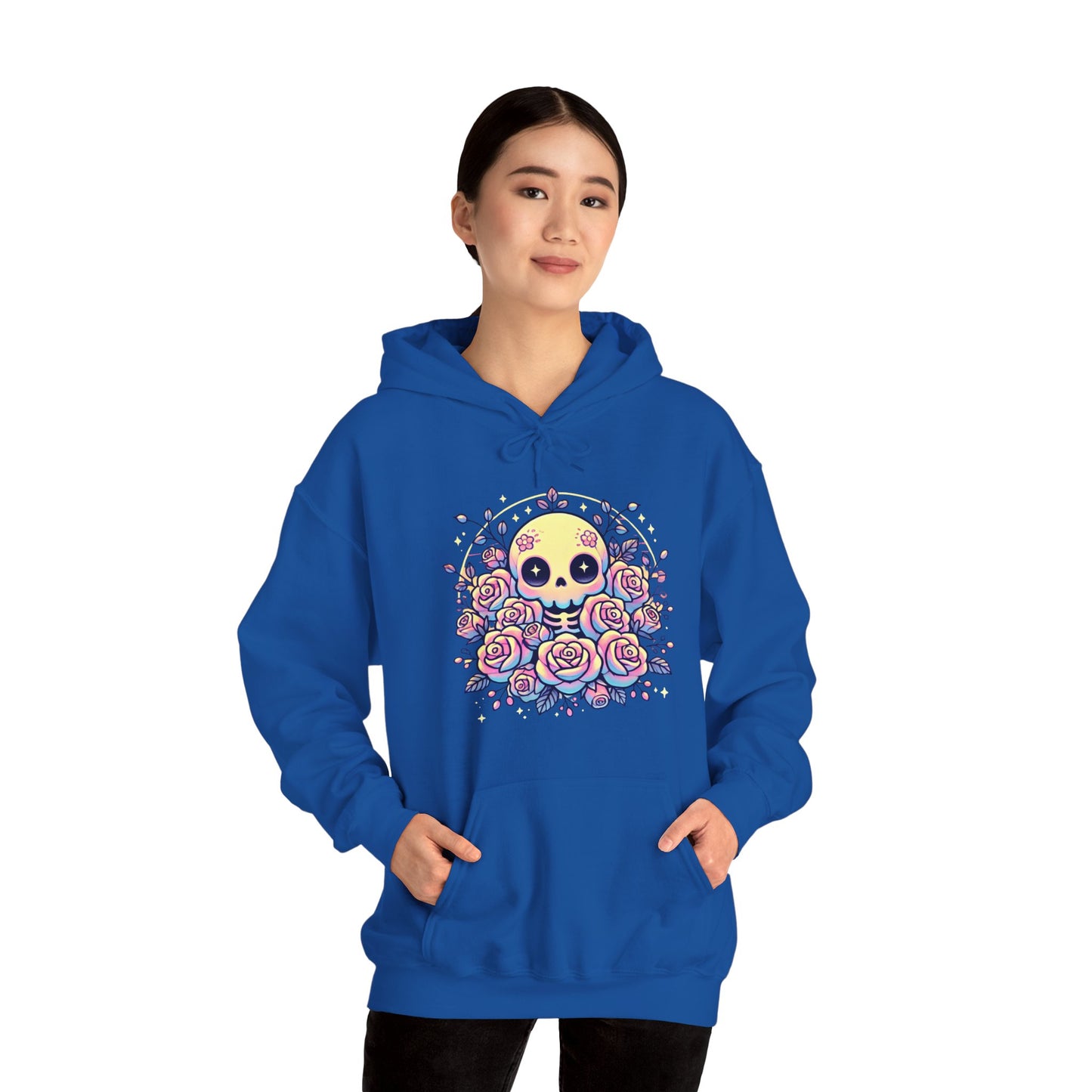 Kawaii Skull and Roses - Pastel Goth Hoodie