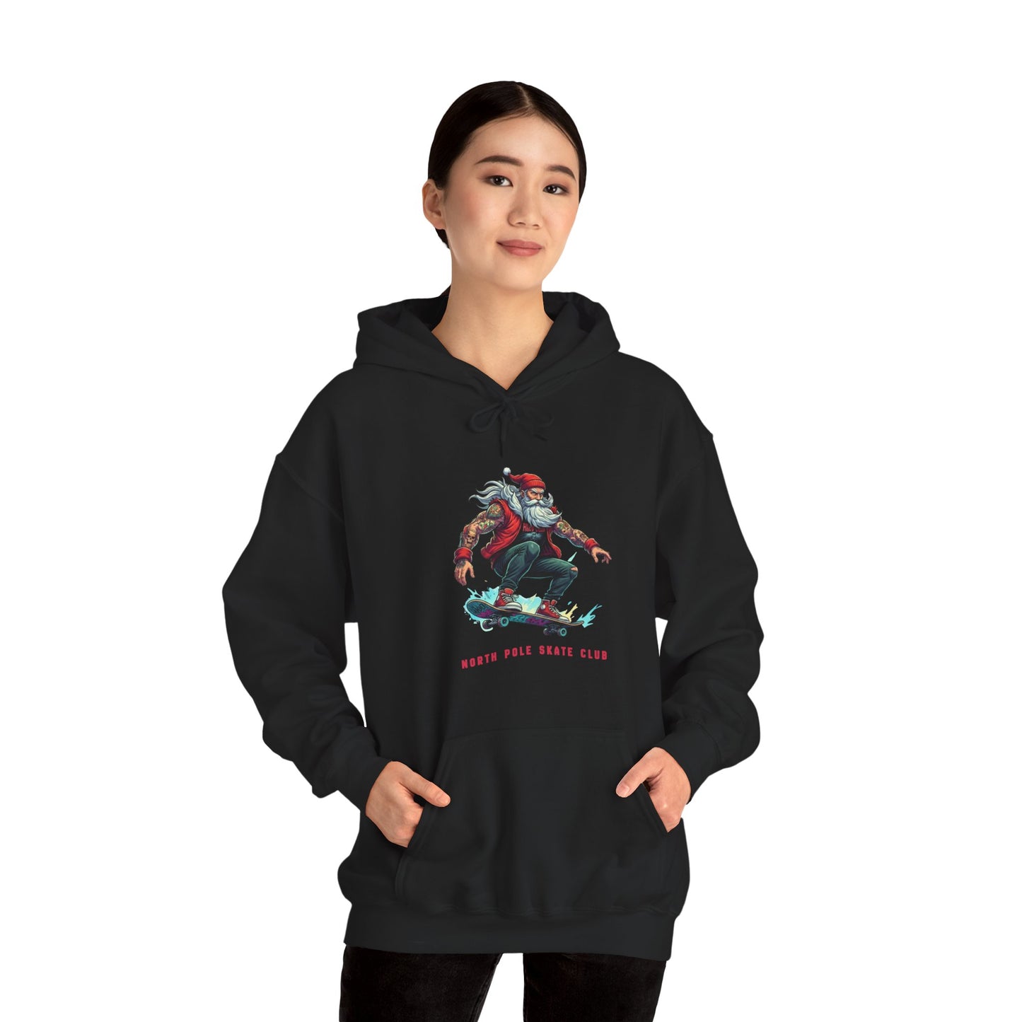 Retro Santa North Pole Skate Club Christmas Hoodie