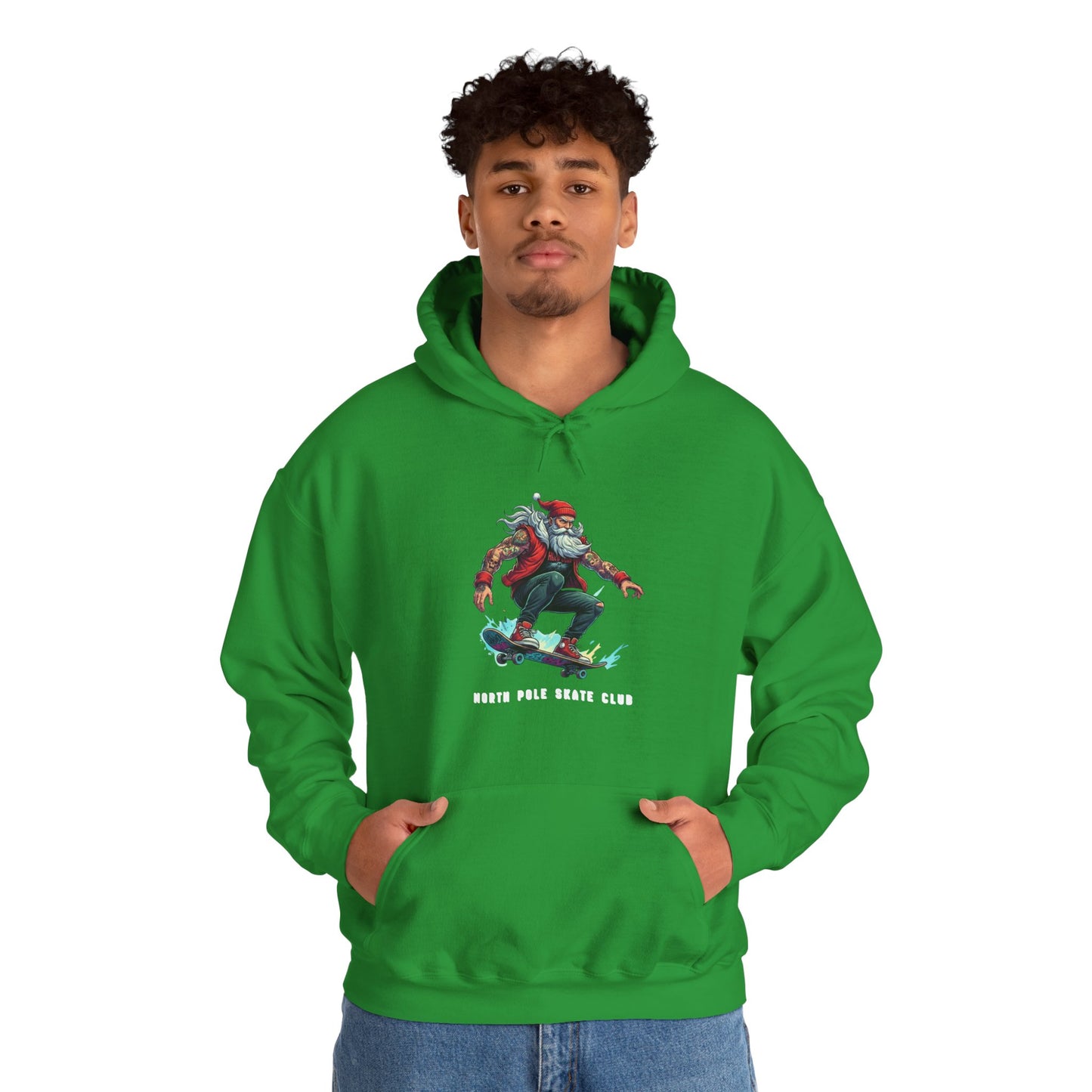 Retro Santa North Pole Skate Club Christmas Hoodie