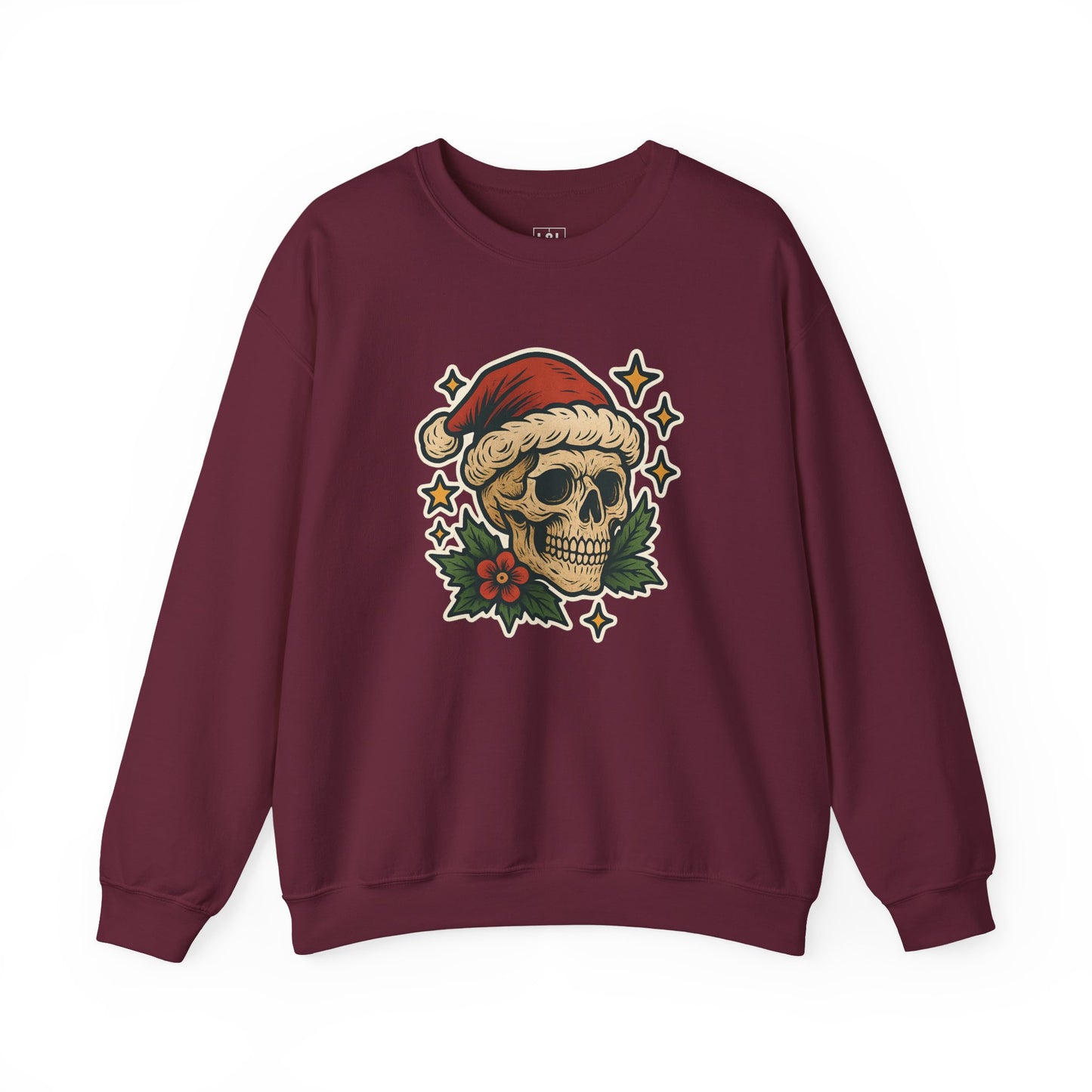 Santa Skull Christmas Floral Sweatshirt