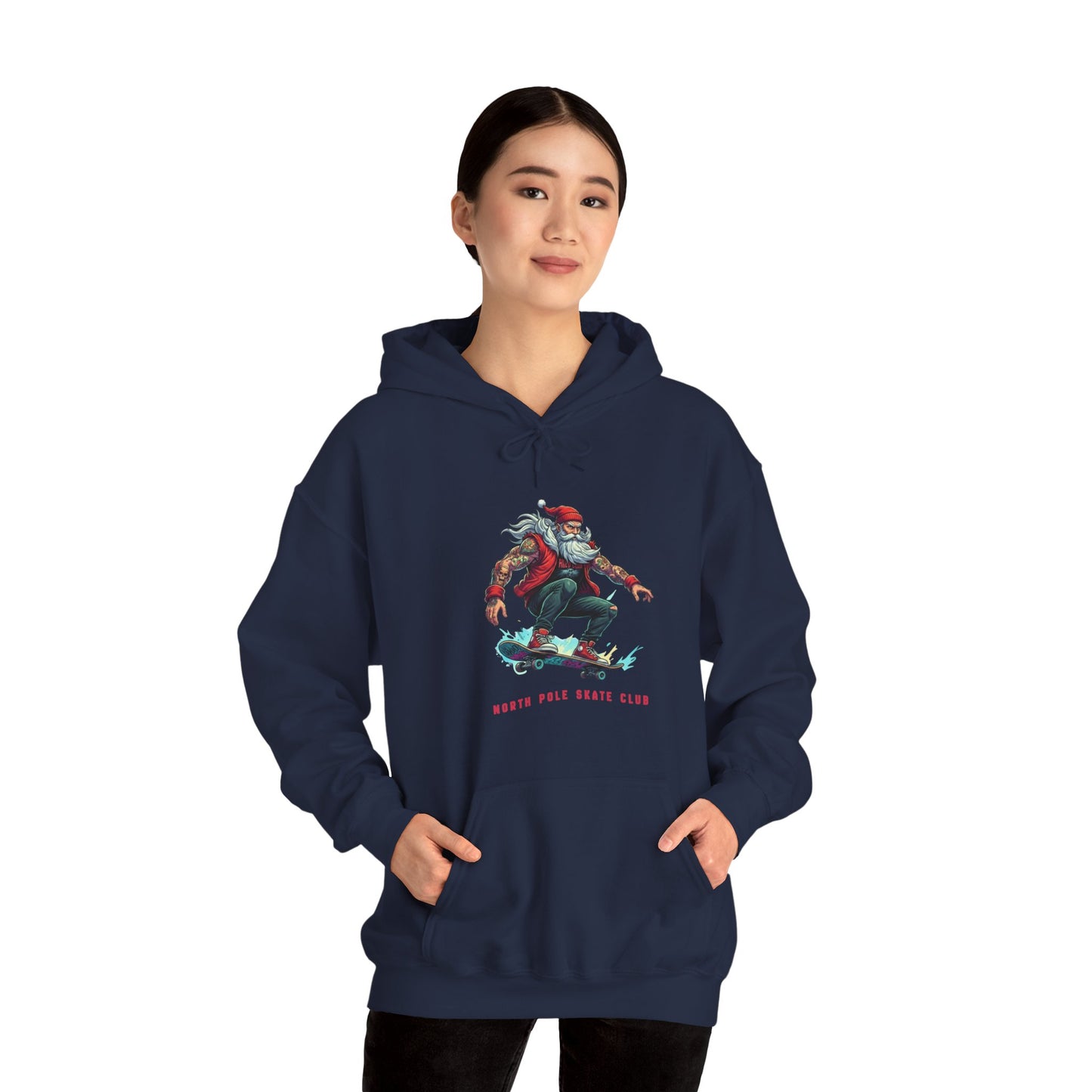 Retro Santa North Pole Skate Club Christmas Hoodie