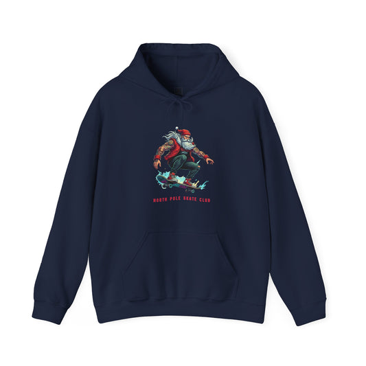 Retro Santa North Pole Skate Club Christmas Hoodie