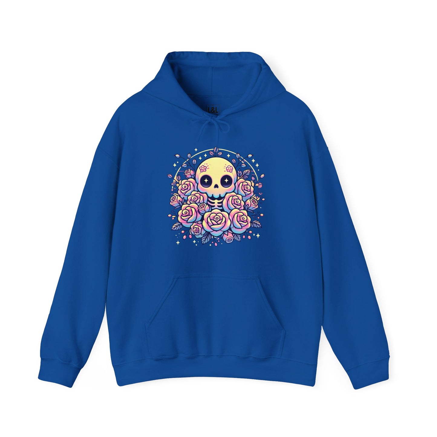 Kawaii Skull and Roses - Pastel Goth Hoodie