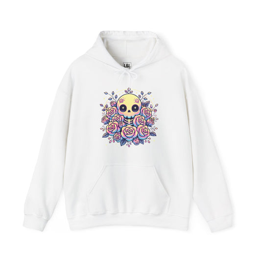 Kawaii Skull and Roses - Pastel Goth Hoodie