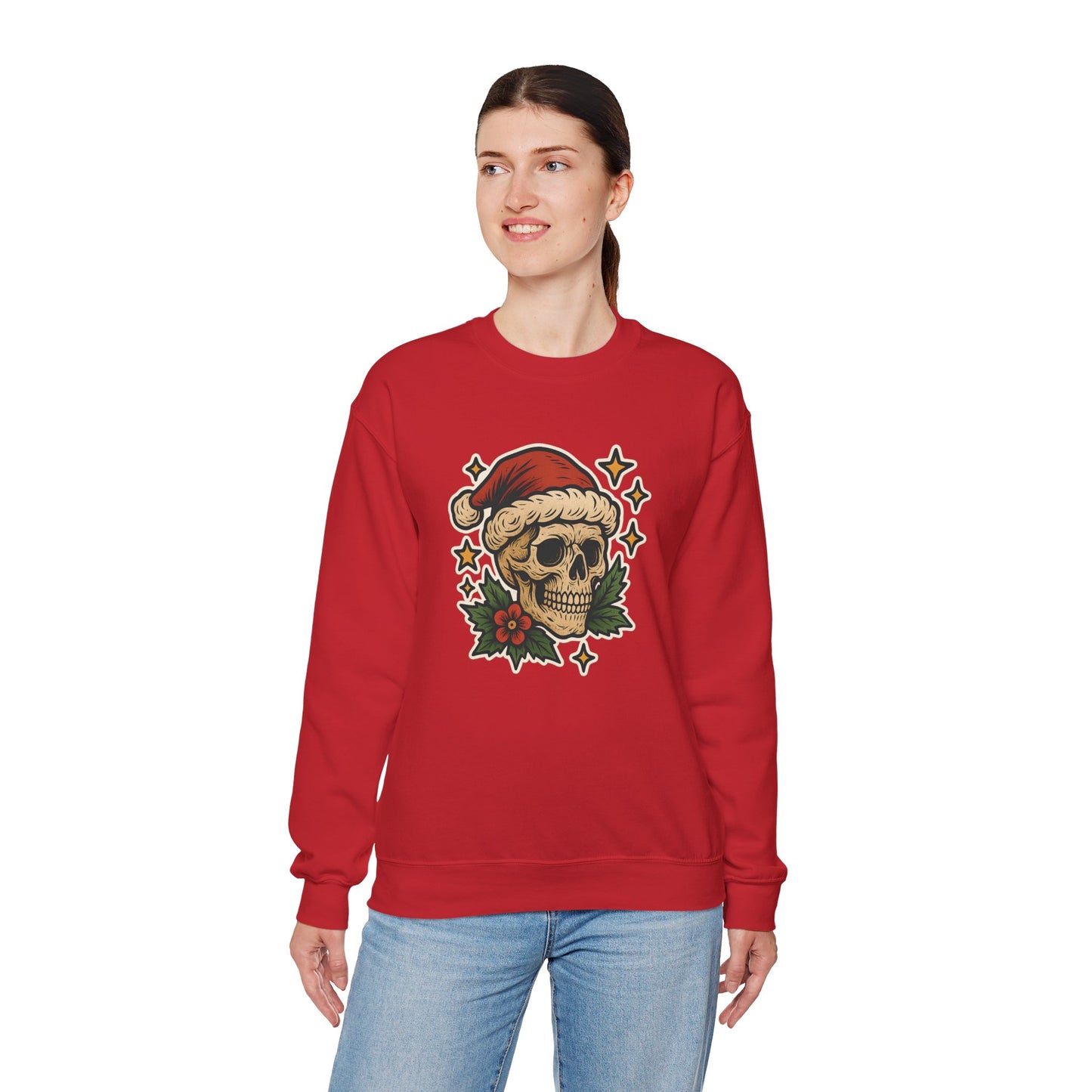 Santa Skull Christmas Floral Sweatshirt