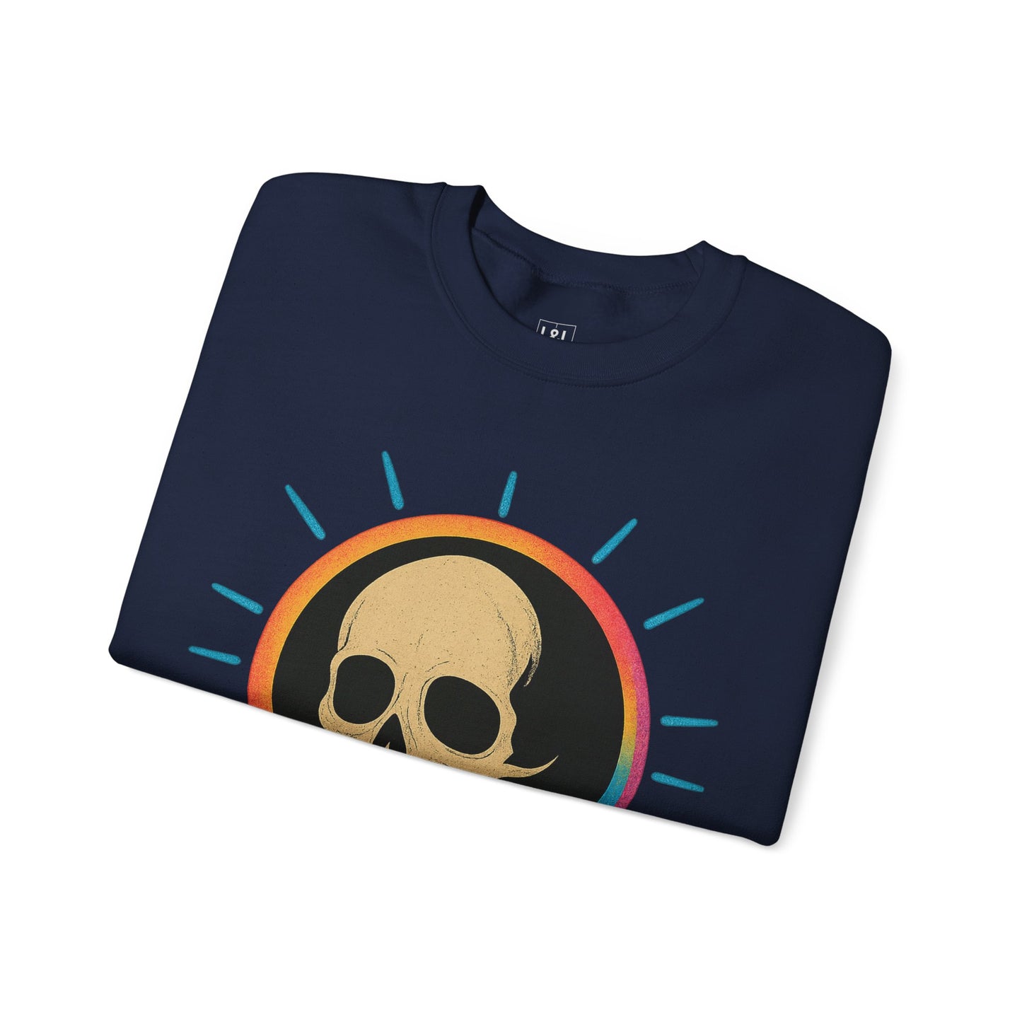 Retro Spook Neon Skull Graphic Crewneck Sweatshirt