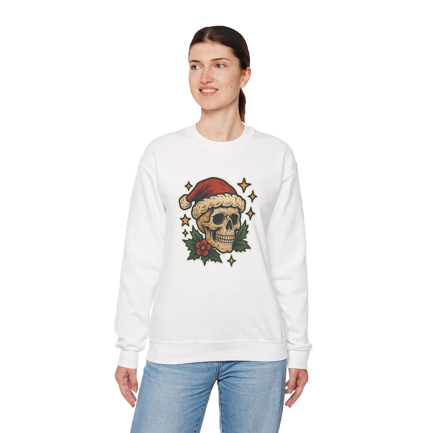 Santa Skull Christmas Floral Sweatshirt