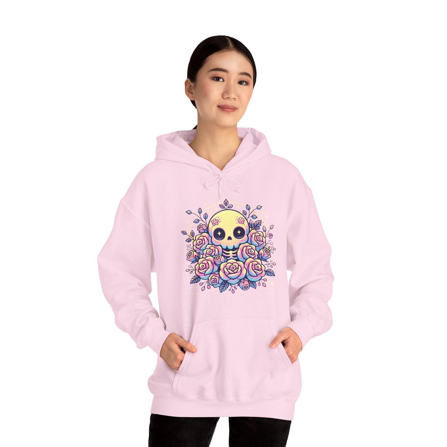 Kawaii Skull and Roses - Pastel Goth Hoodie