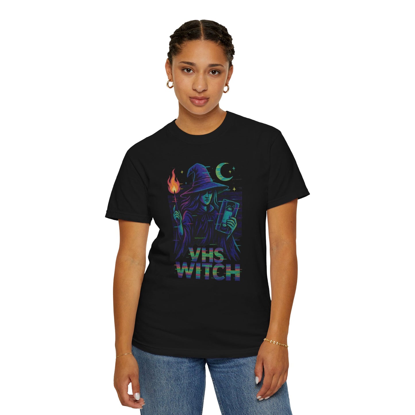 90s Glitch VHS Witch T-Shirt