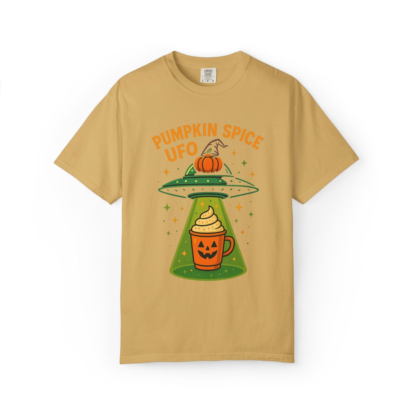 Pumpkin Spice UFO Funny Alien Abduction Coffee T-Shirt