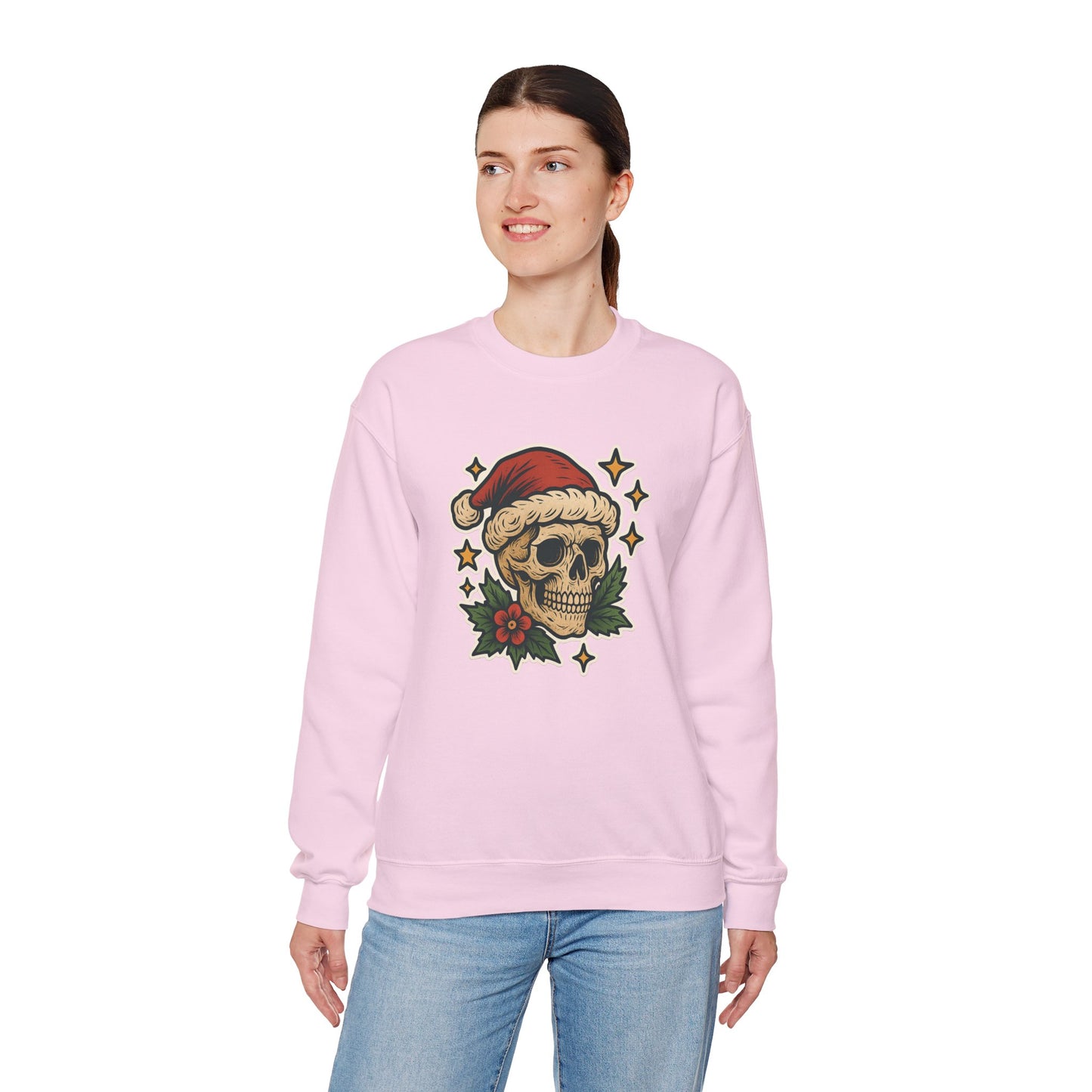 Santa Skull Christmas Floral Sweatshirt