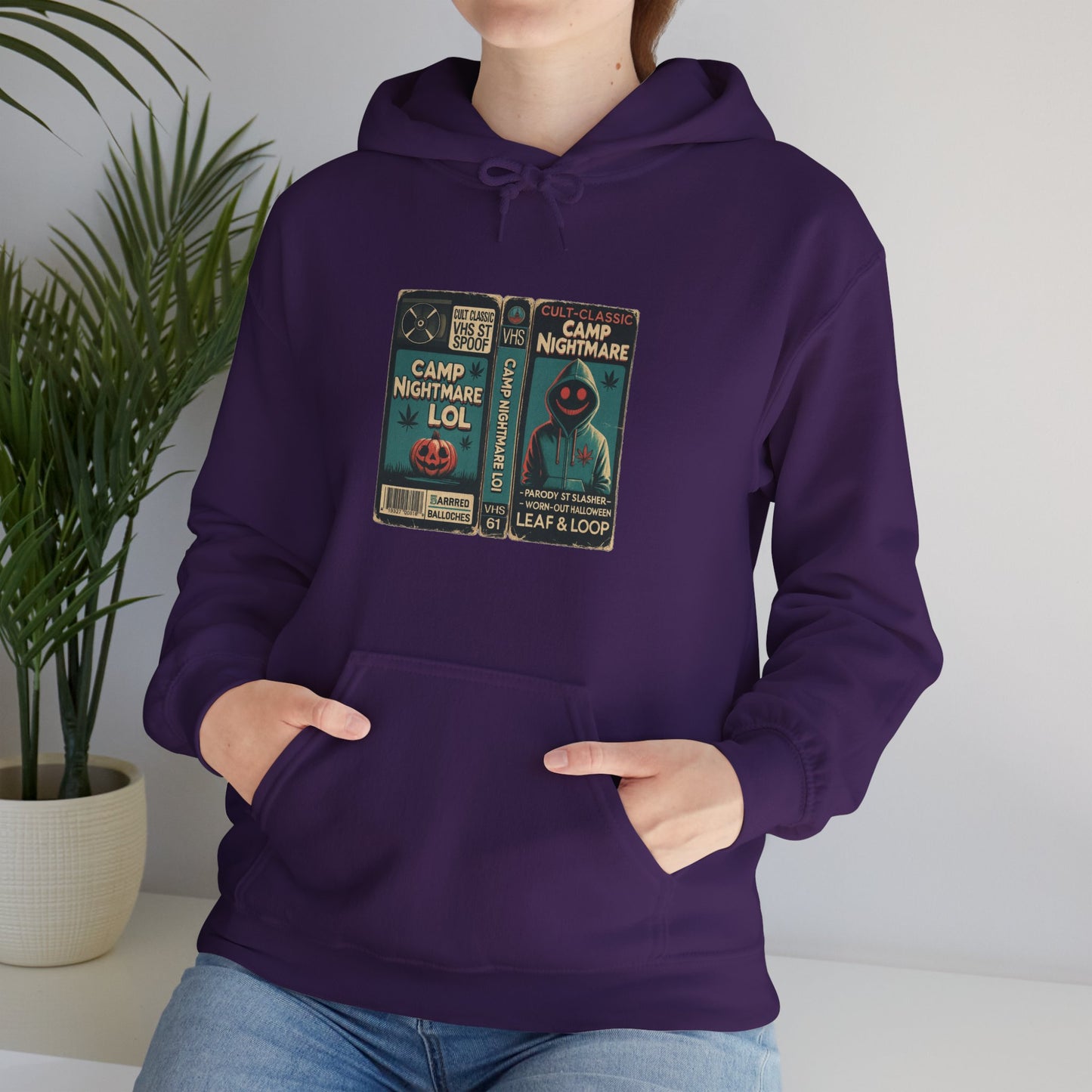 Retro 80s Cult Slasher Camp Nightmare VHS Horror Hoodie