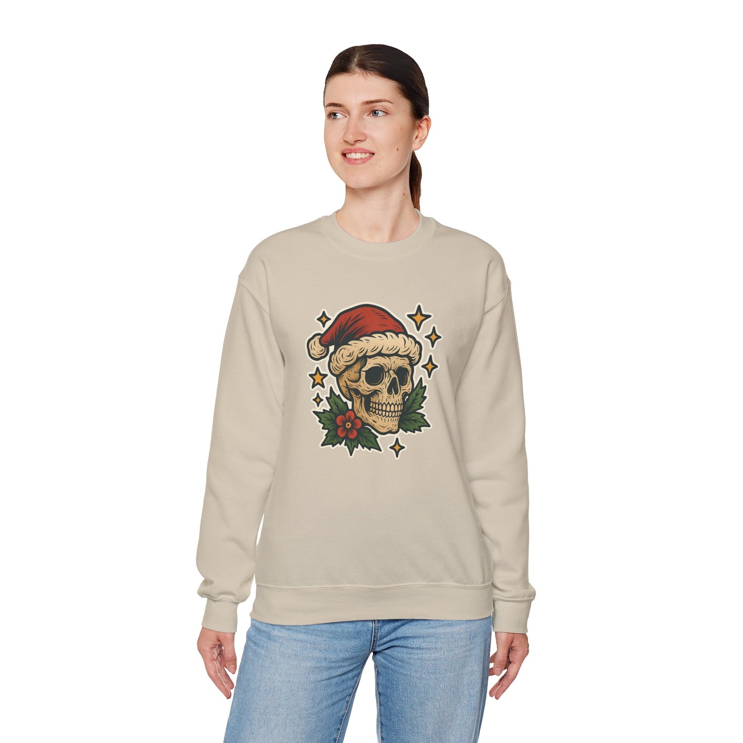 Santa Skull Christmas Floral Sweatshirt
