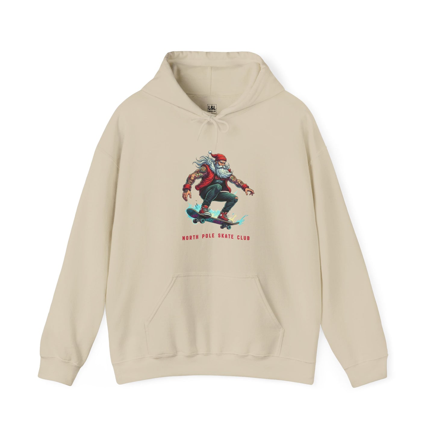 Retro Santa North Pole Skate Club Christmas Hoodie