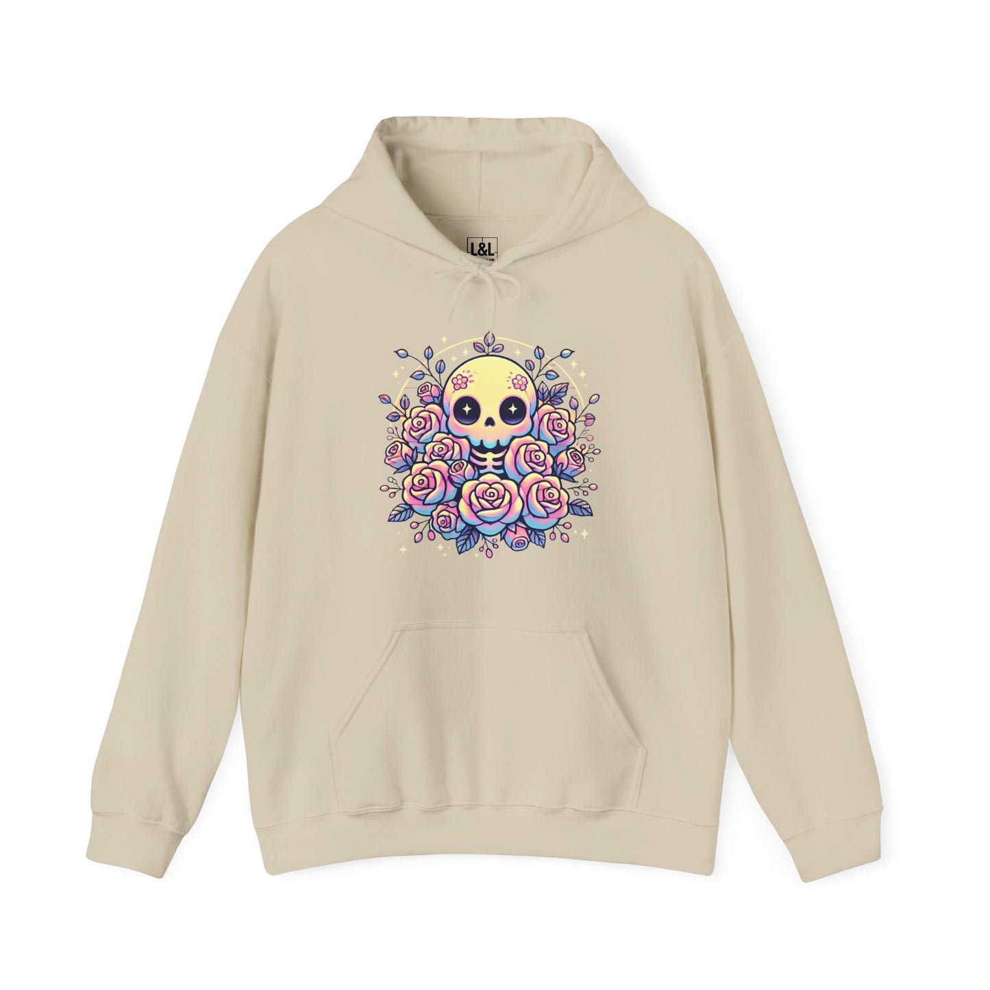 Kawaii Skull and Roses - Pastel Goth Hoodie