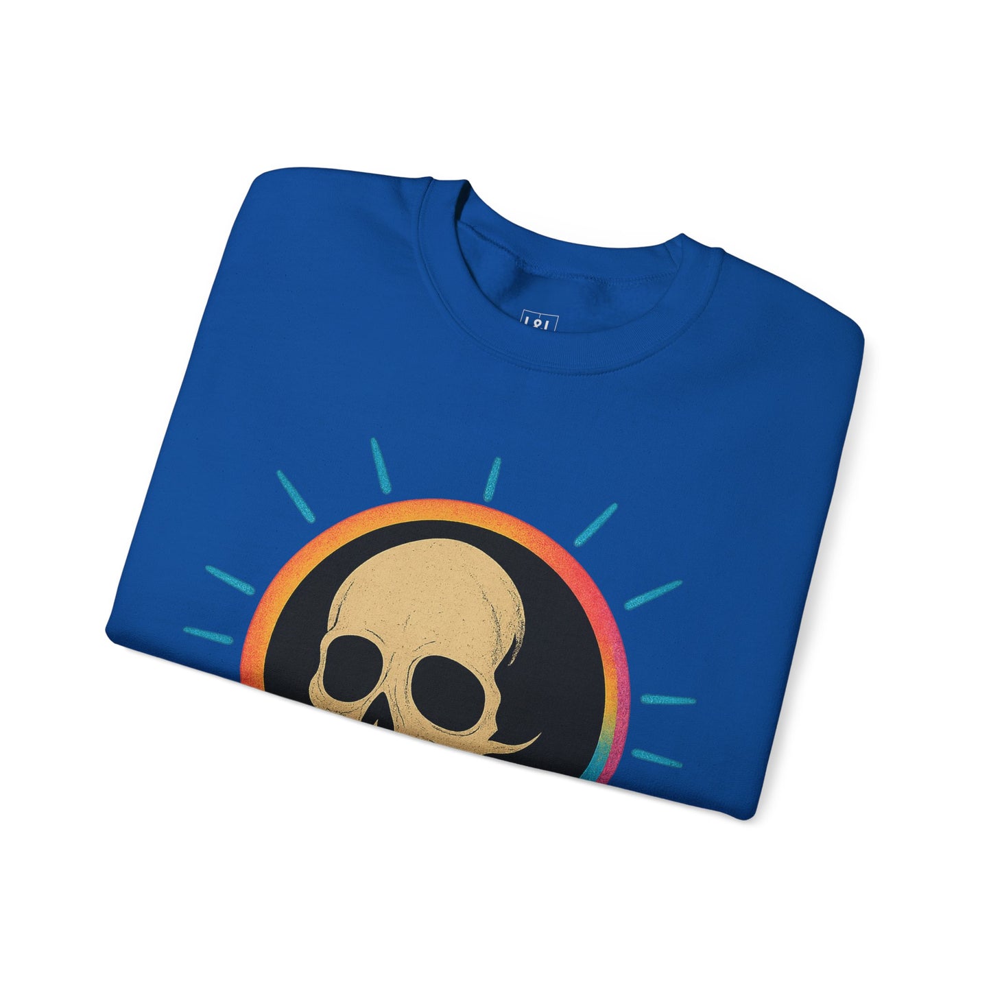 Retro Spook Neon Skull Graphic Crewneck Sweatshirt