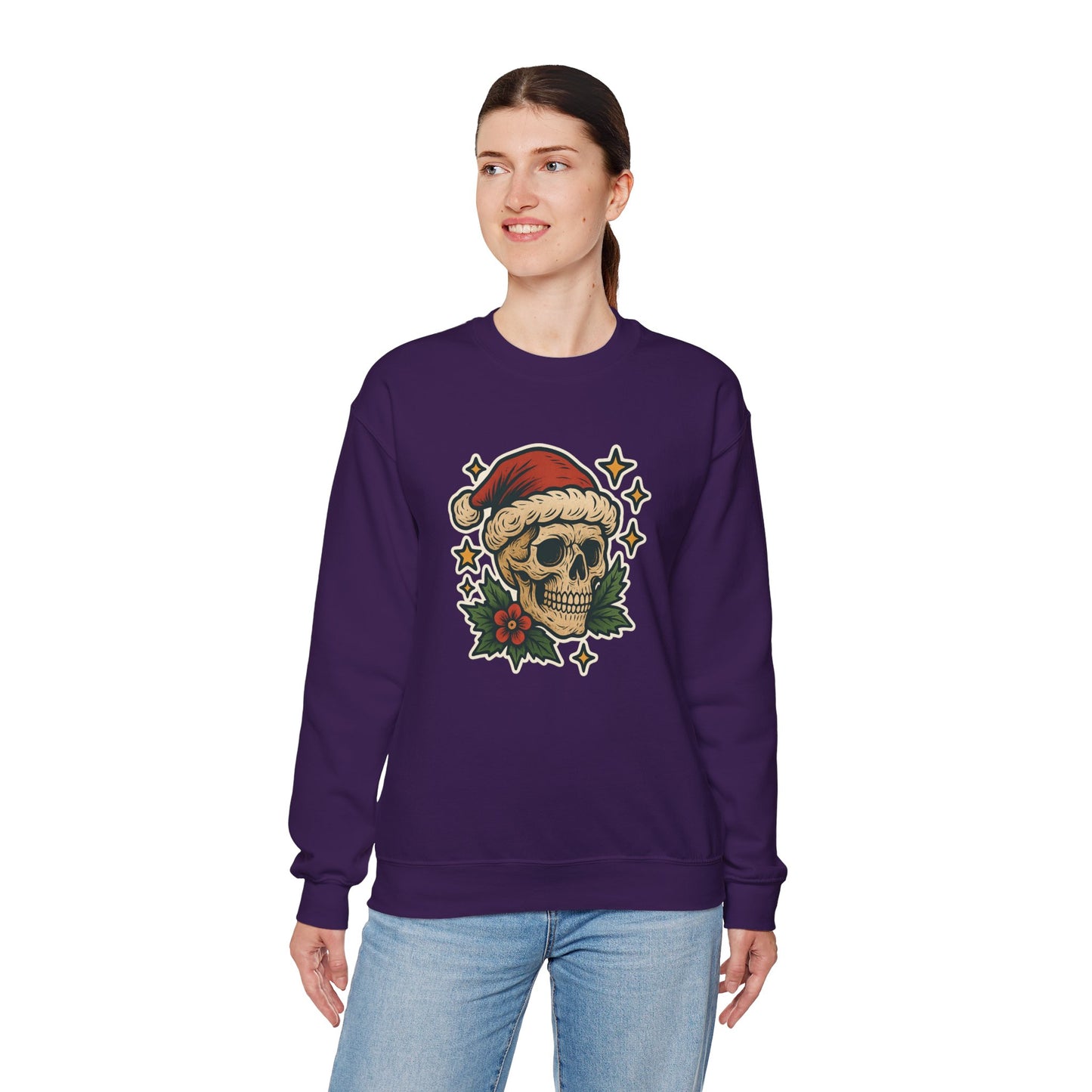 Santa Skull Christmas Floral Sweatshirt