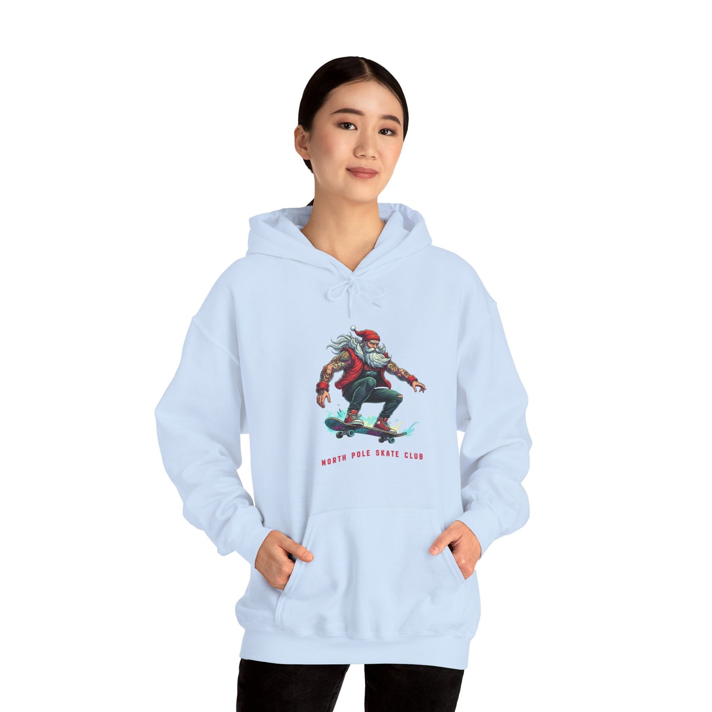Retro Santa North Pole Skate Club Christmas Hoodie