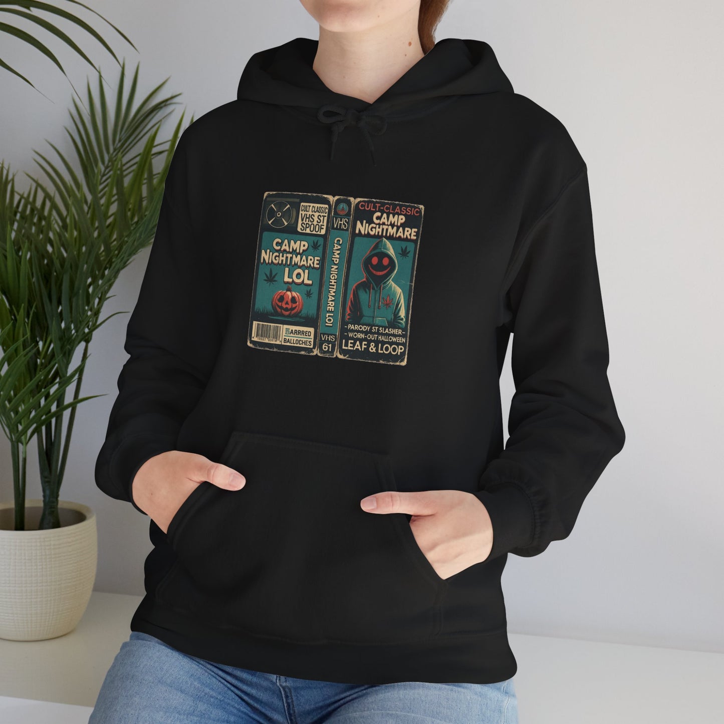 Retro 80s Cult Slasher Camp Nightmare VHS Horror Hoodie