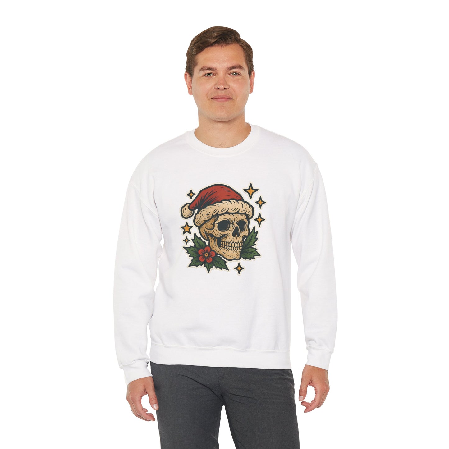 Santa Skull Christmas Floral Sweatshirt