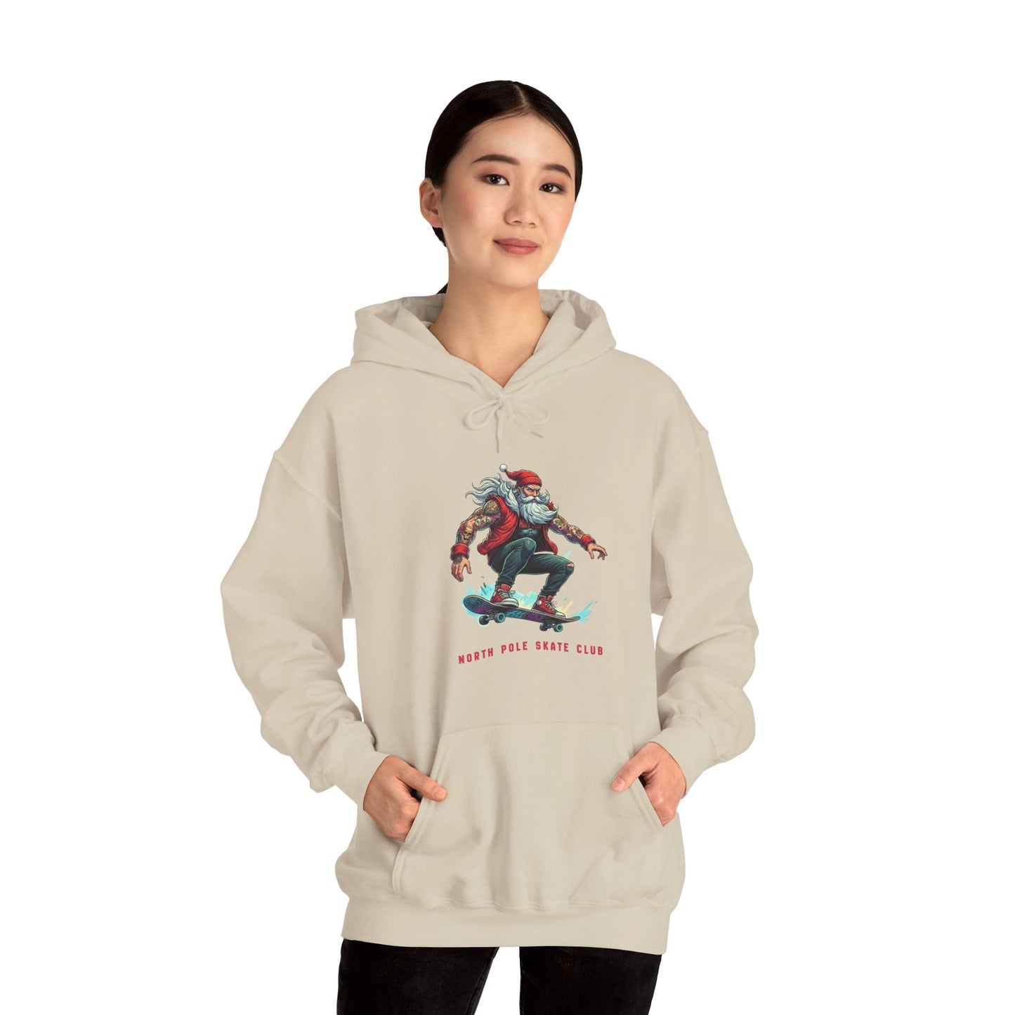 Retro Santa North Pole Skate Club Christmas Hoodie