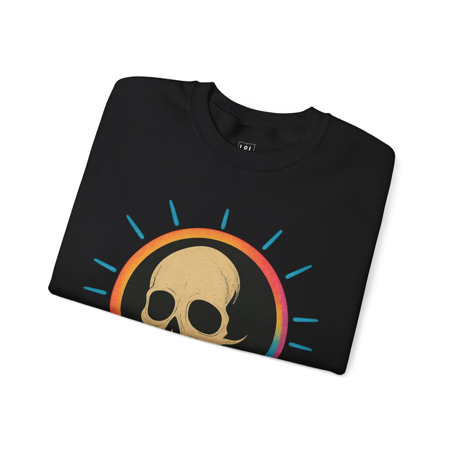 Retro Spook Neon Skull Graphic Crewneck Sweatshirt