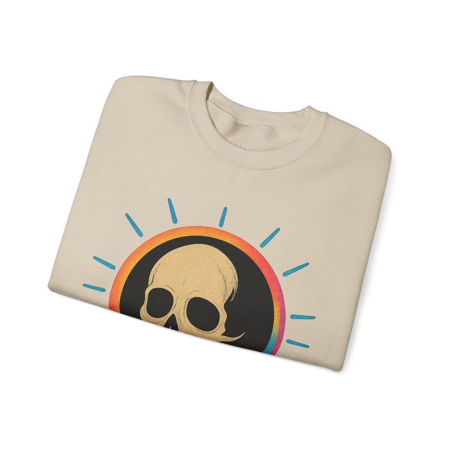 Retro Spook Neon Skull Graphic Crewneck Sweatshirt