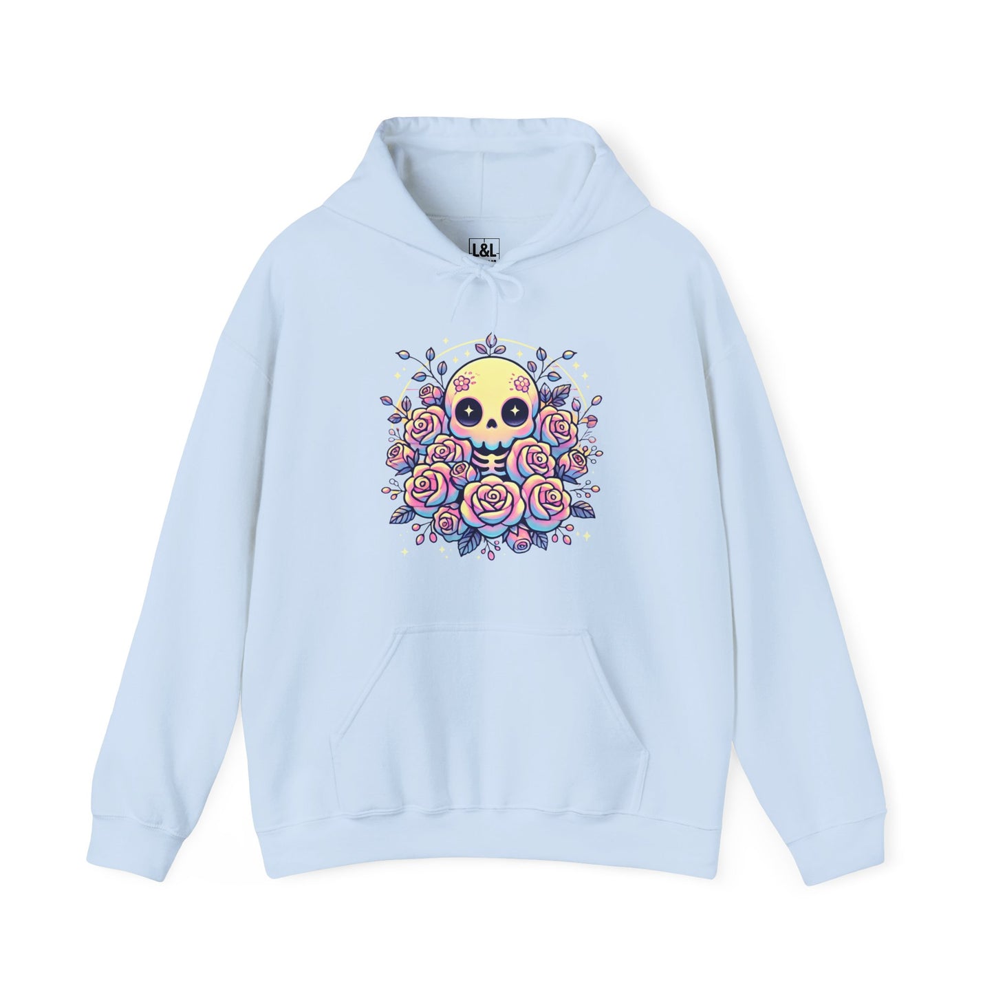Kawaii Skull and Roses - Pastel Goth Hoodie