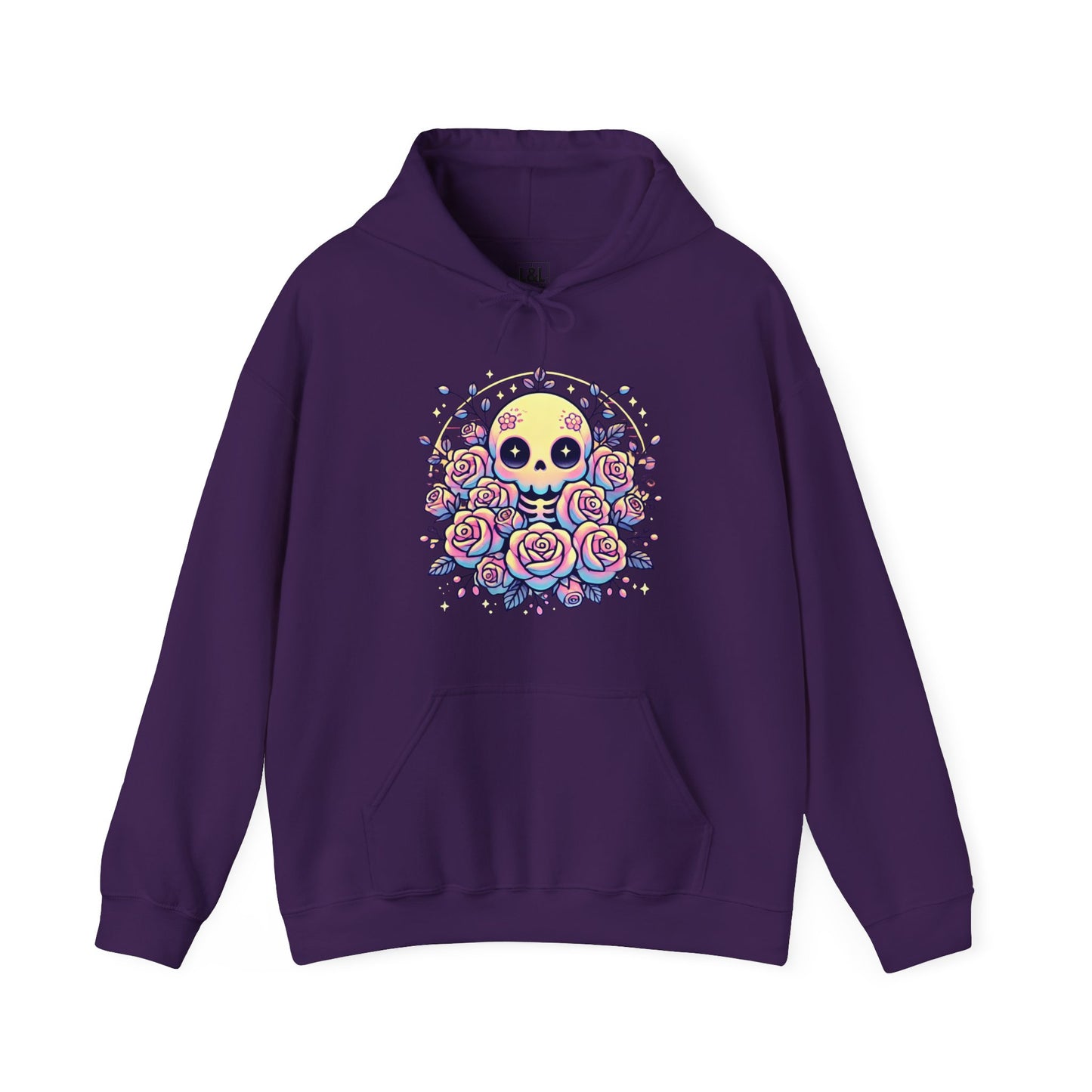 Kawaii Skull and Roses - Pastel Goth Hoodie