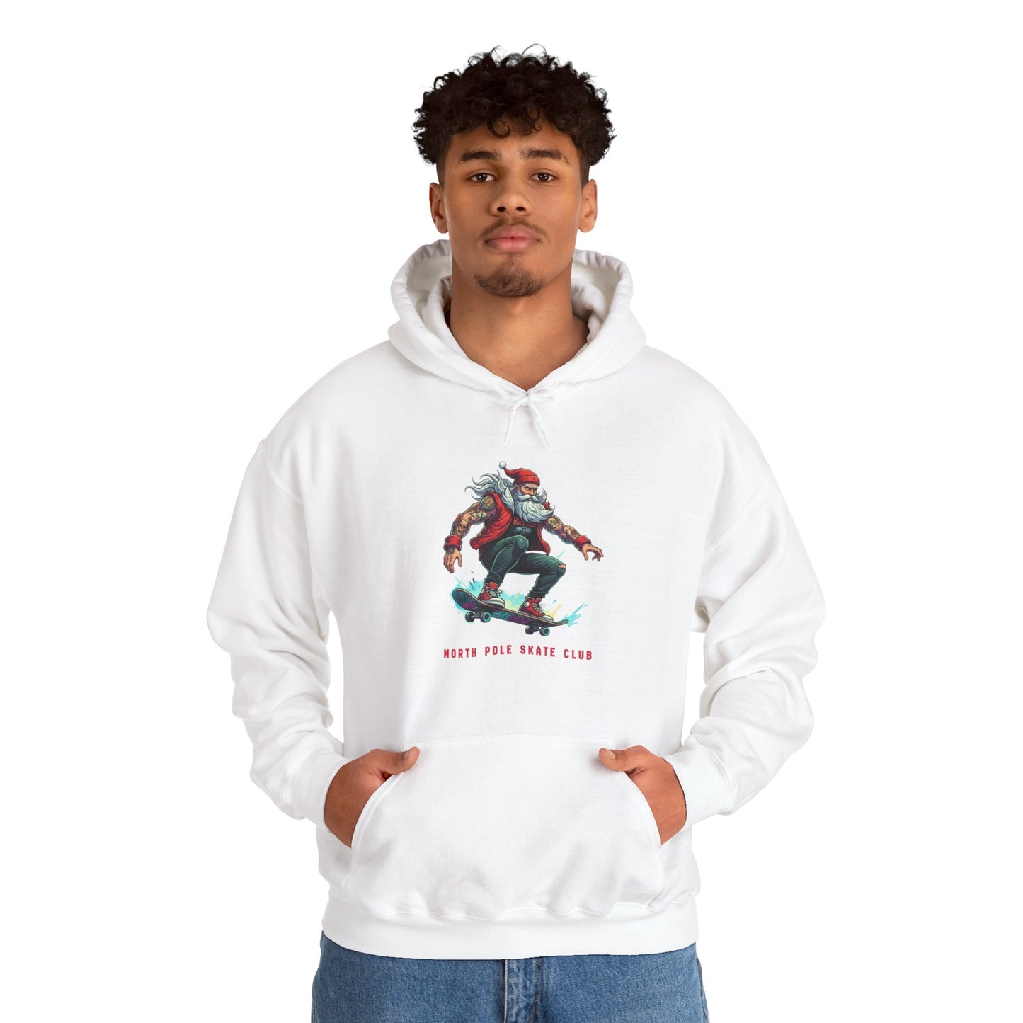 Retro Santa North Pole Skate Club Christmas Hoodie