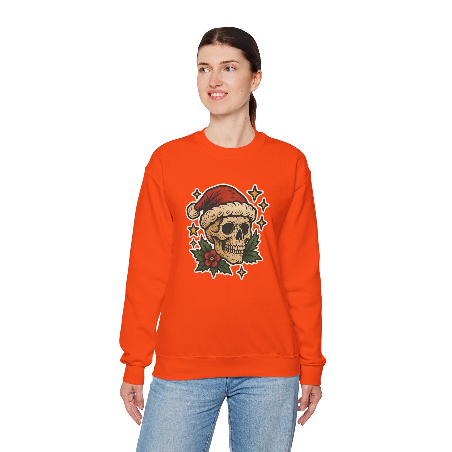 Santa Skull Christmas Floral Sweatshirt