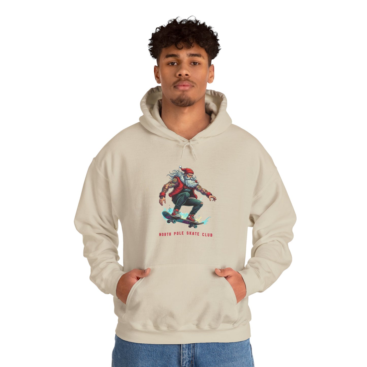 Retro Santa North Pole Skate Club Christmas Hoodie