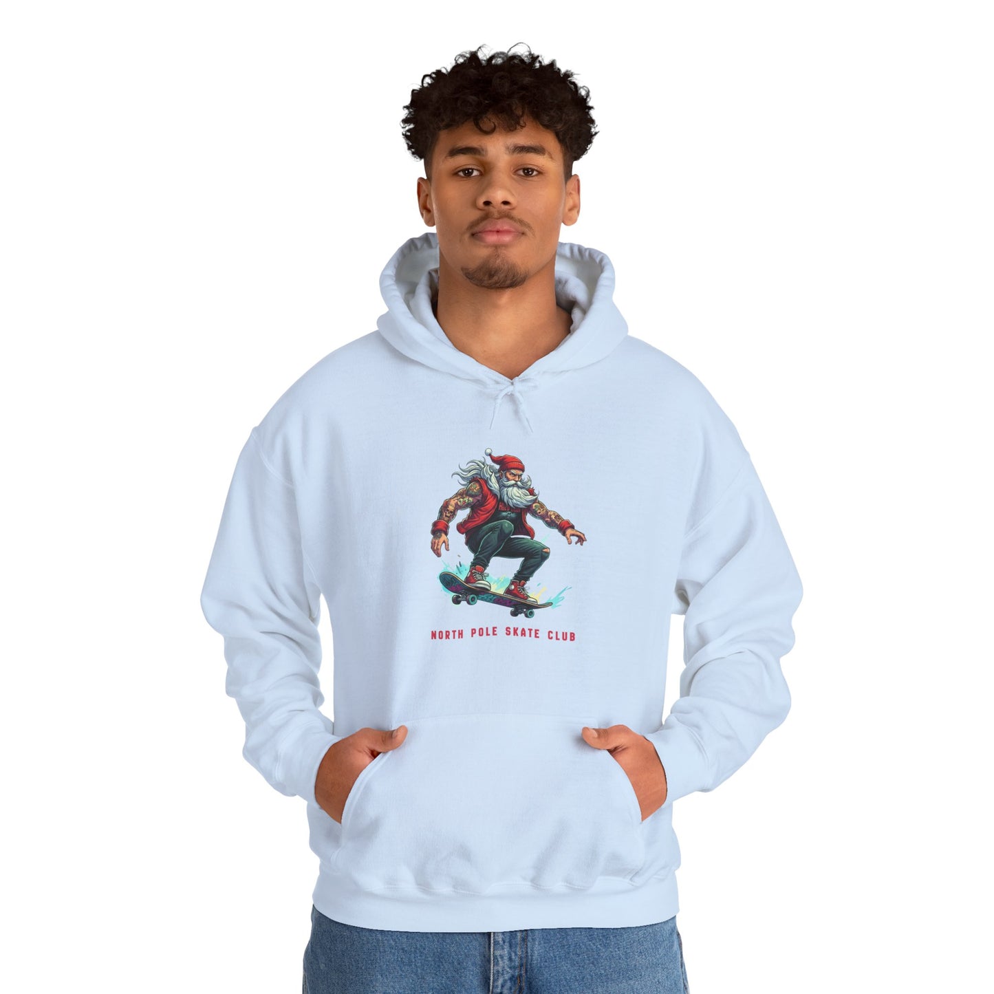 Retro Santa North Pole Skate Club Christmas Hoodie