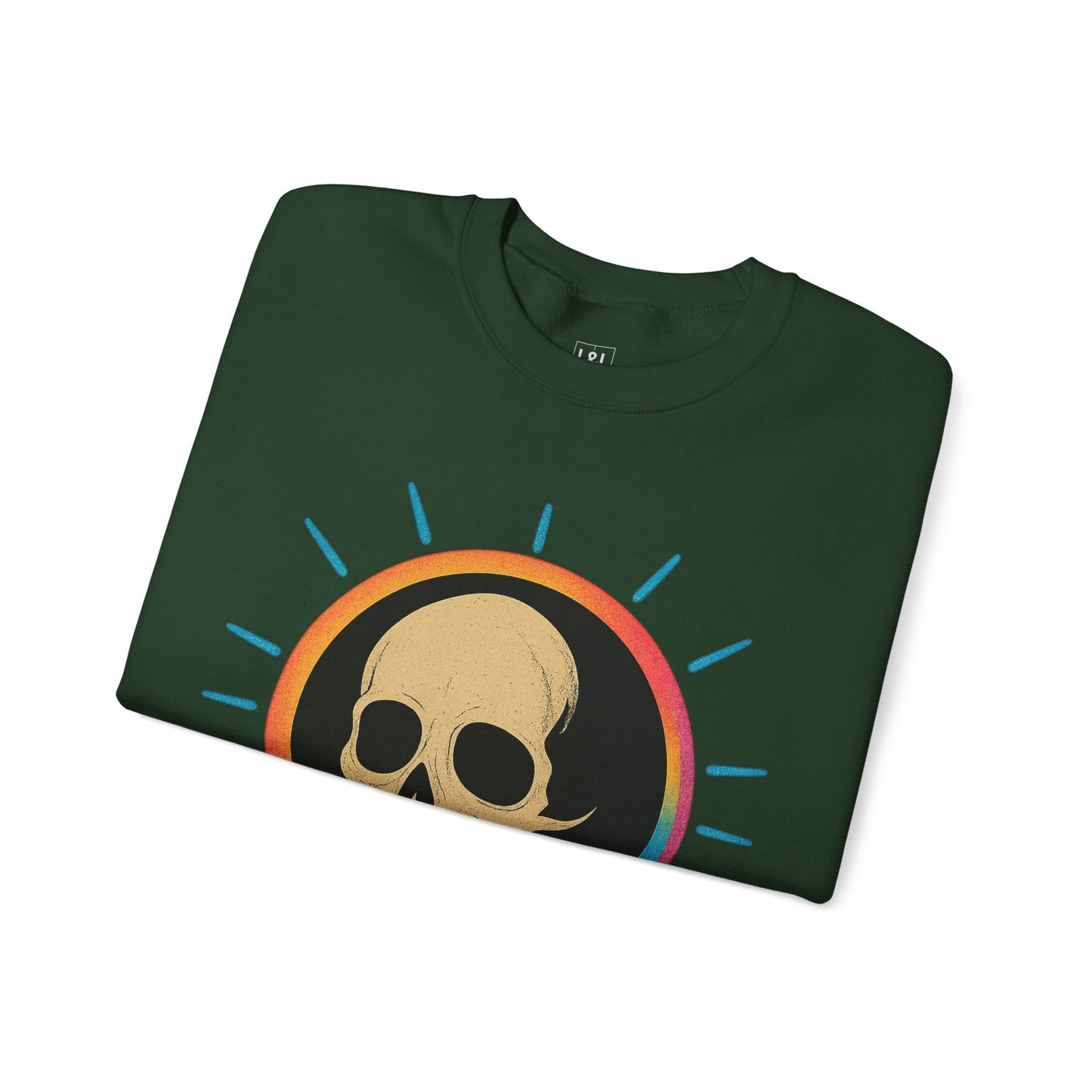 Retro Spook Neon Skull Graphic Crewneck Sweatshirt