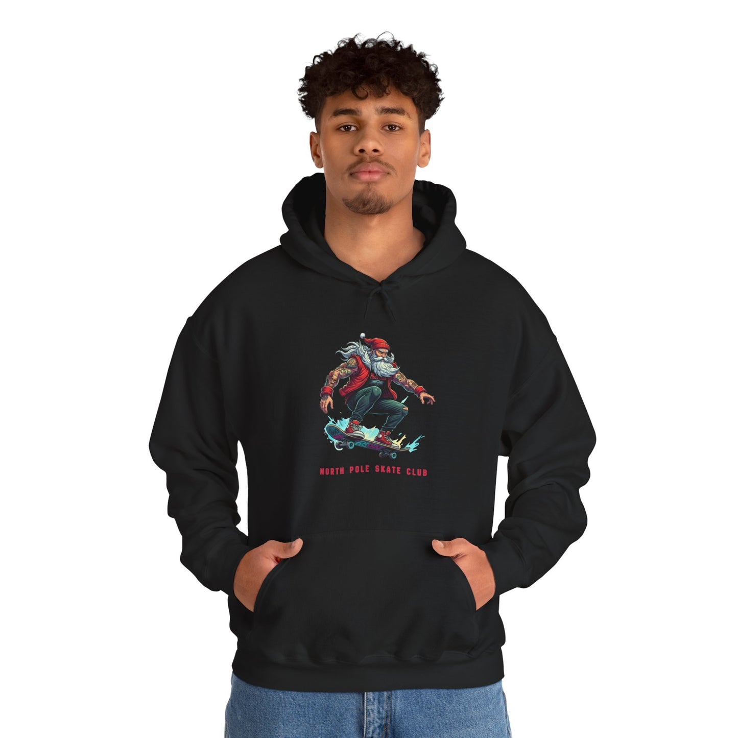 Retro Santa North Pole Skate Club Christmas Hoodie