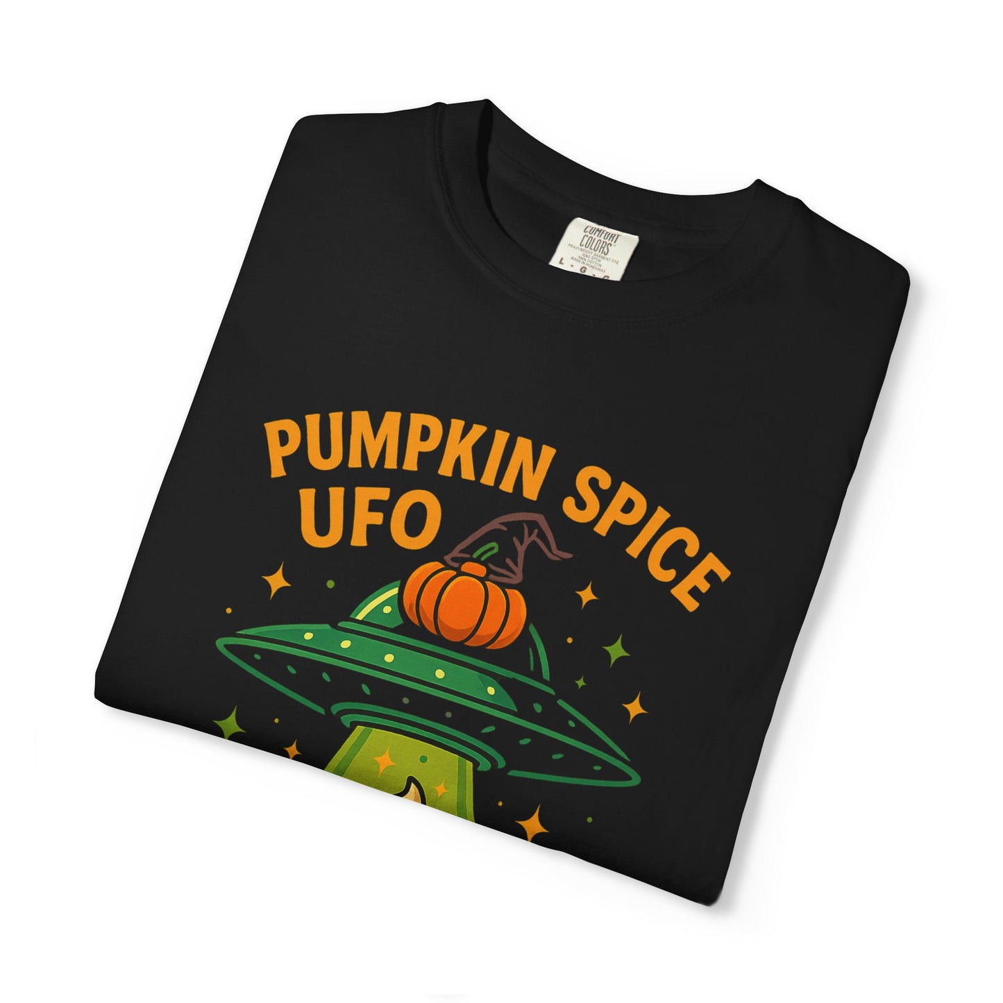 Pumpkin Spice UFO Funny Alien Abduction Coffee T-Shirt