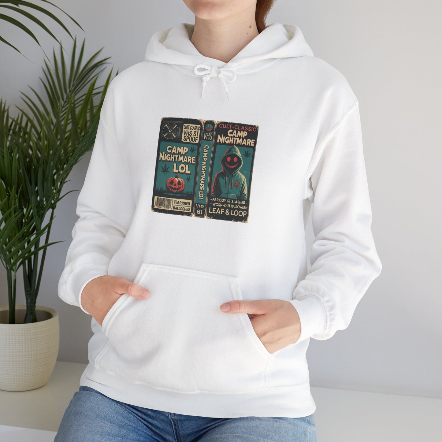 Retro 80s Cult Slasher Camp Nightmare VHS Horror Hoodie