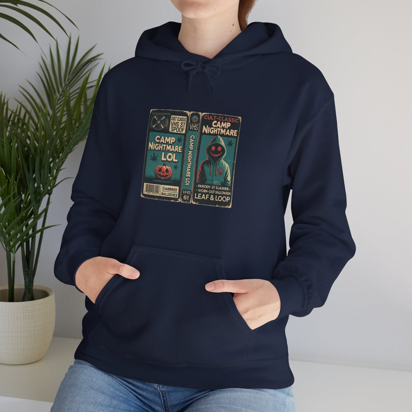 Retro 80s Cult Slasher Camp Nightmare VHS Horror Hoodie