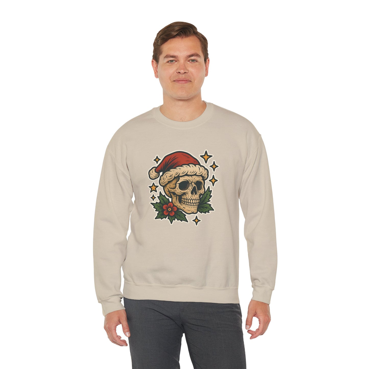 Santa Skull Christmas Floral Sweatshirt