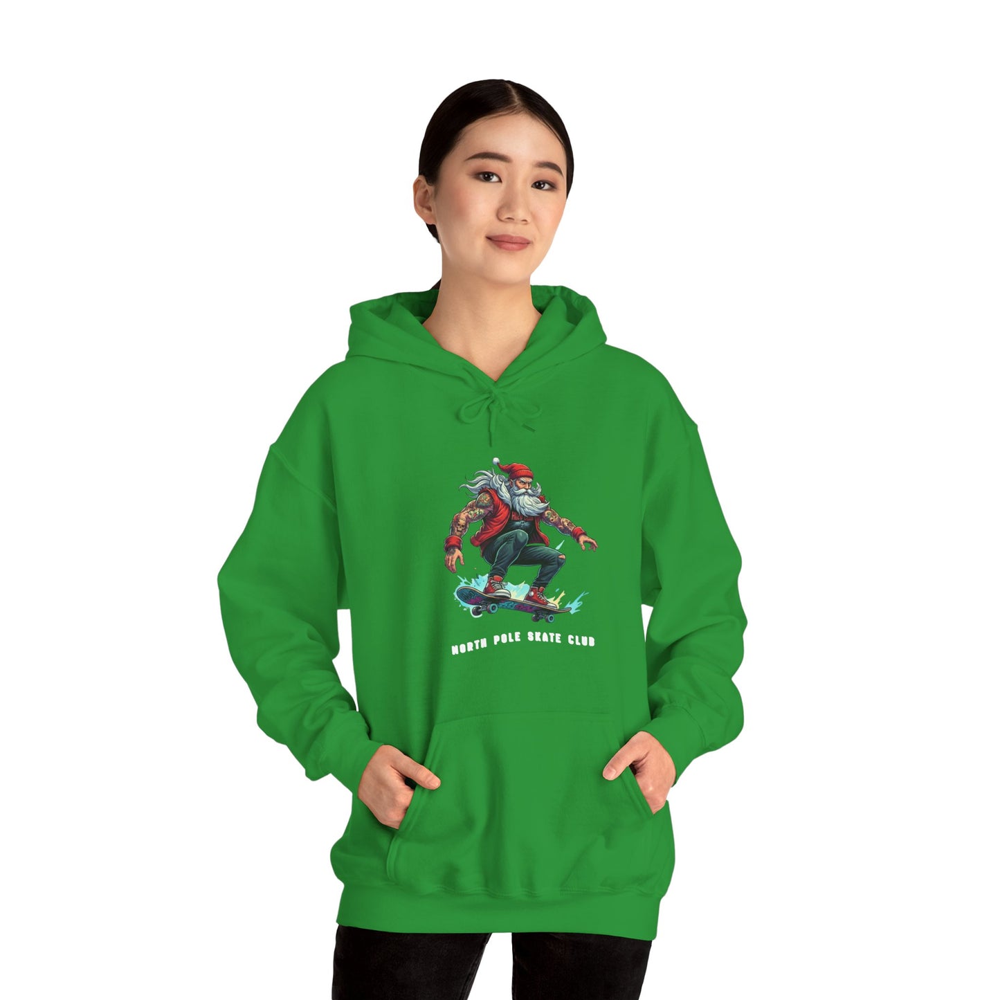 Retro Santa North Pole Skate Club Christmas Hoodie
