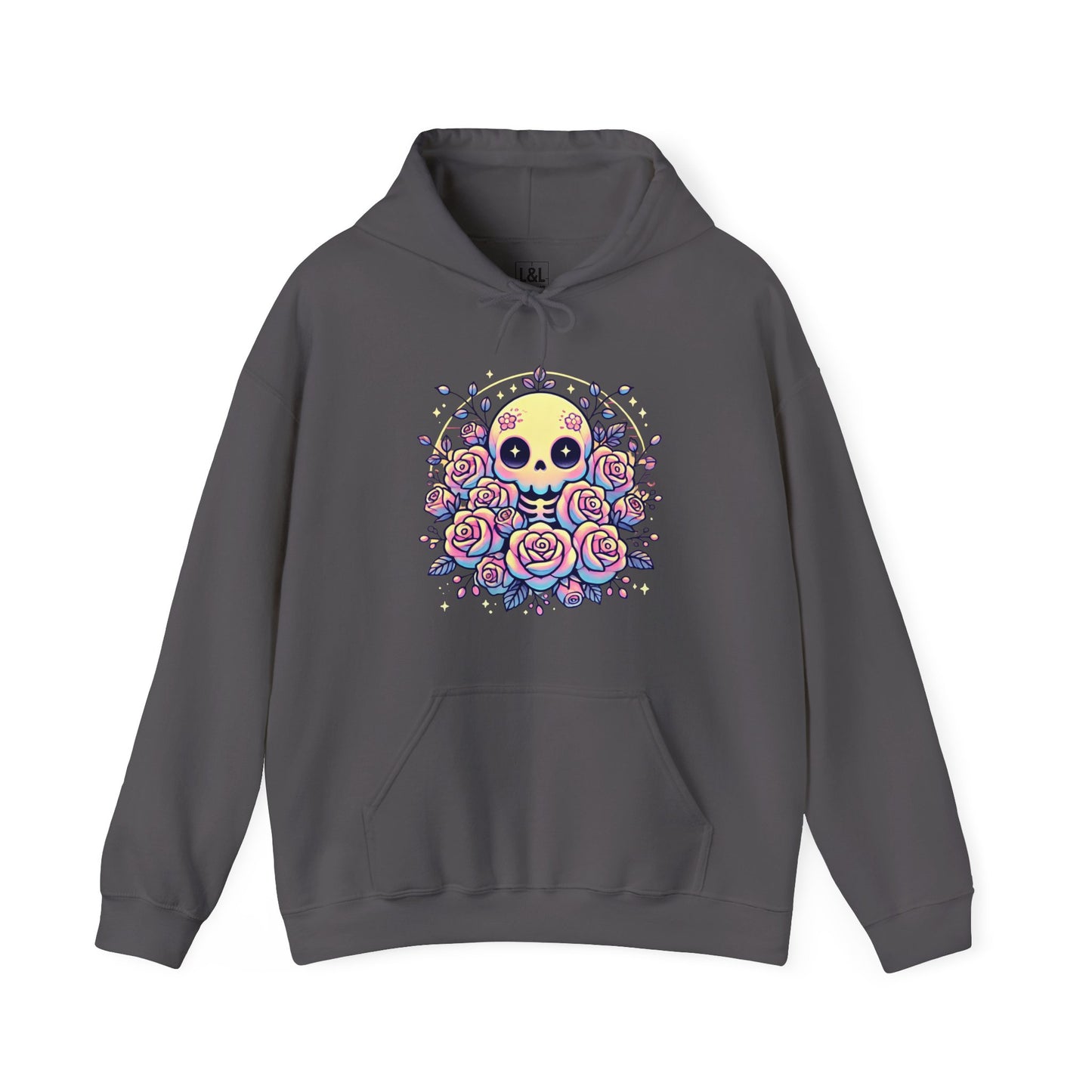Kawaii Skull and Roses - Pastel Goth Hoodie