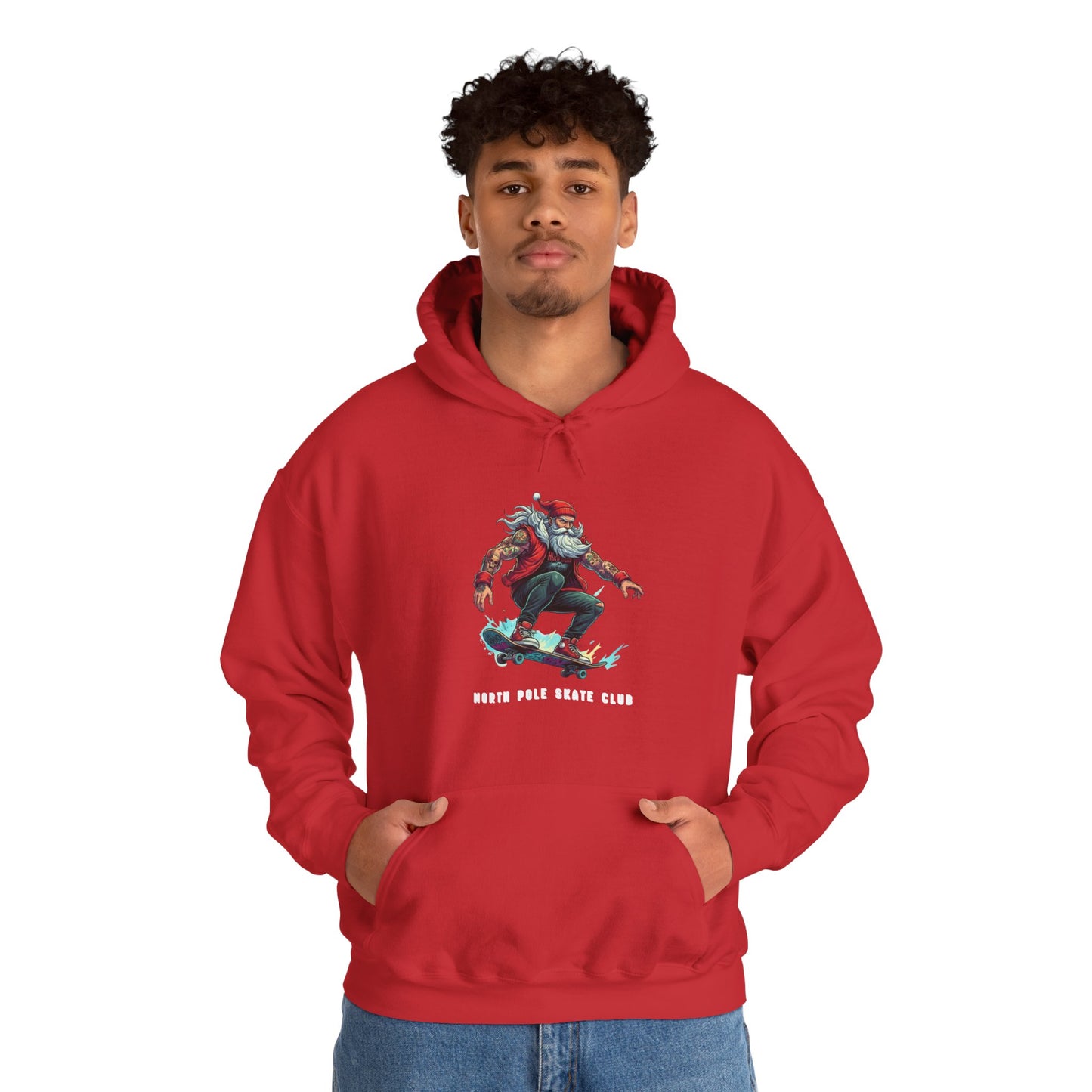 Retro Santa North Pole Skate Club Christmas Hoodie