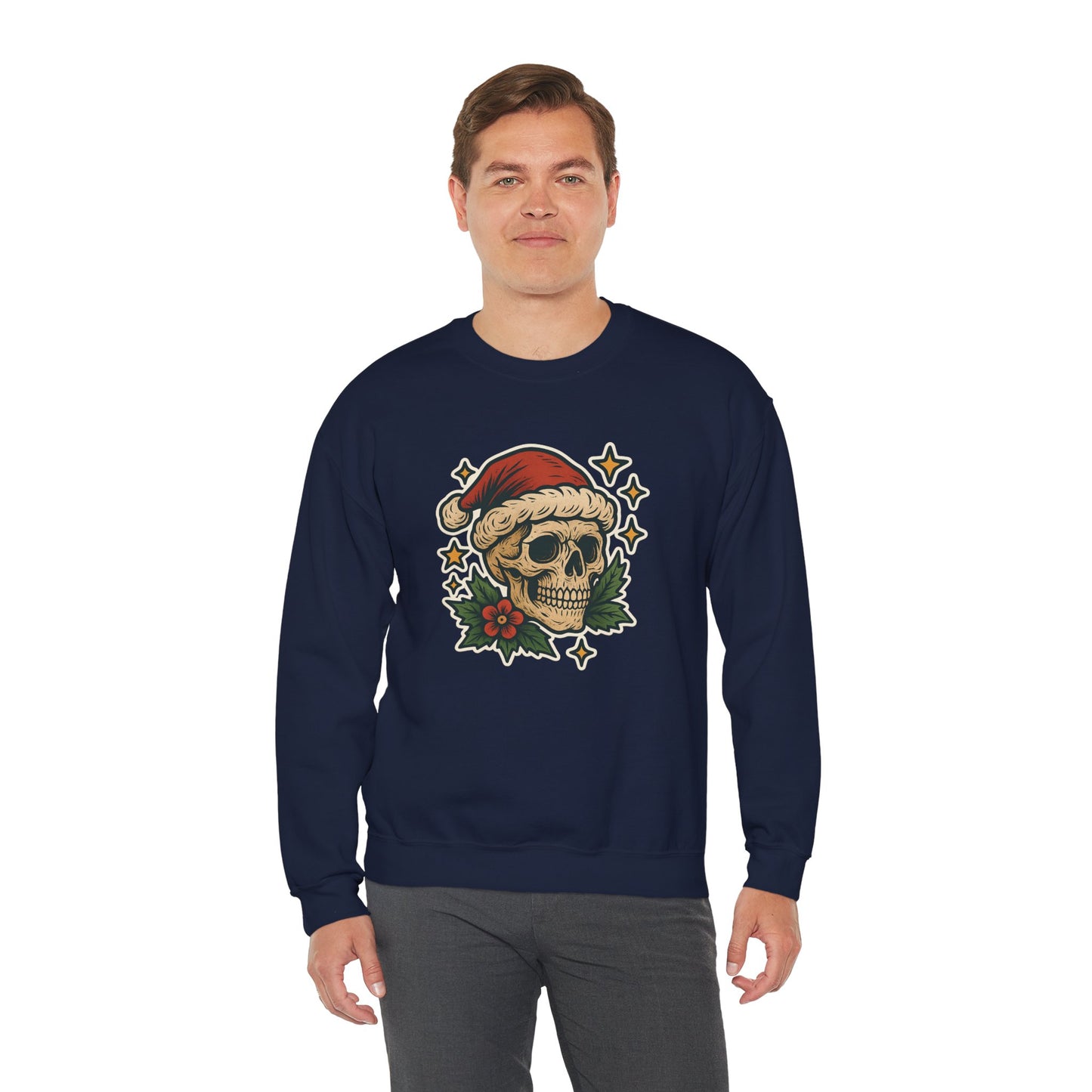 Santa Skull Christmas Floral Sweatshirt