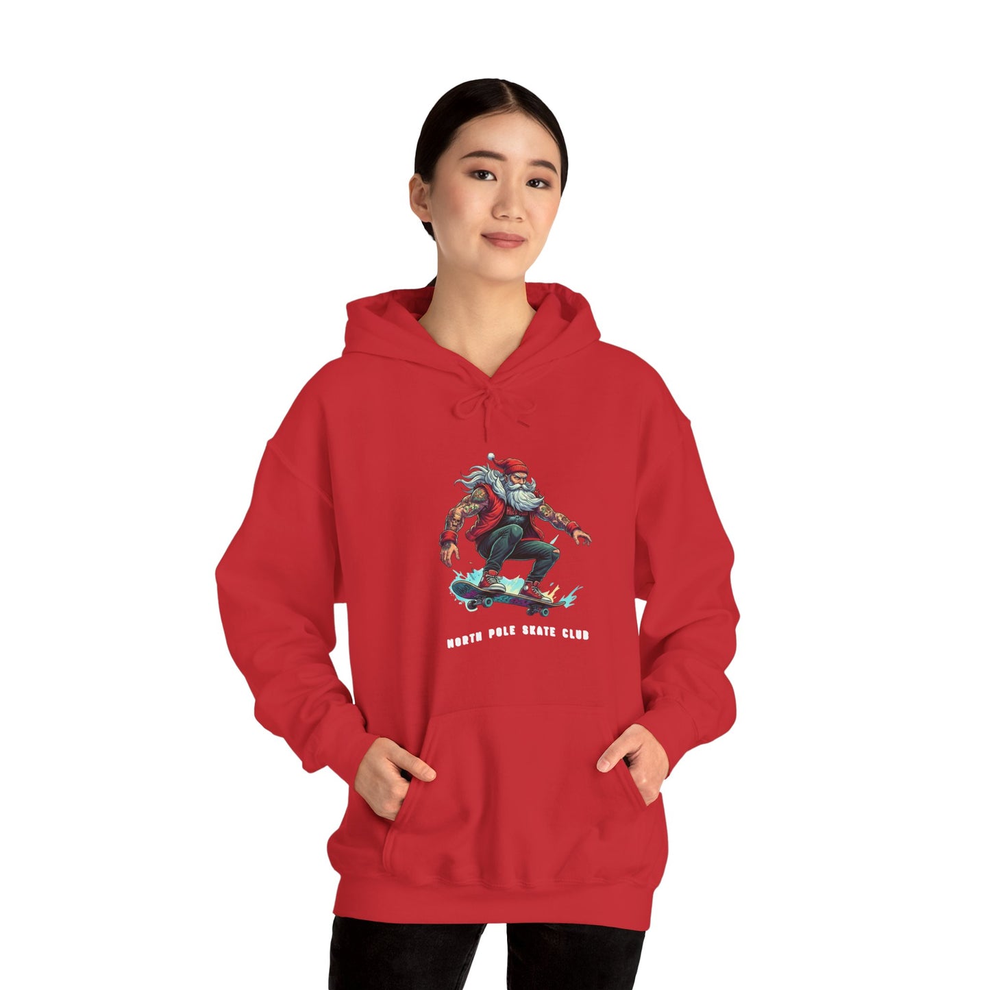 Retro Santa North Pole Skate Club Christmas Hoodie